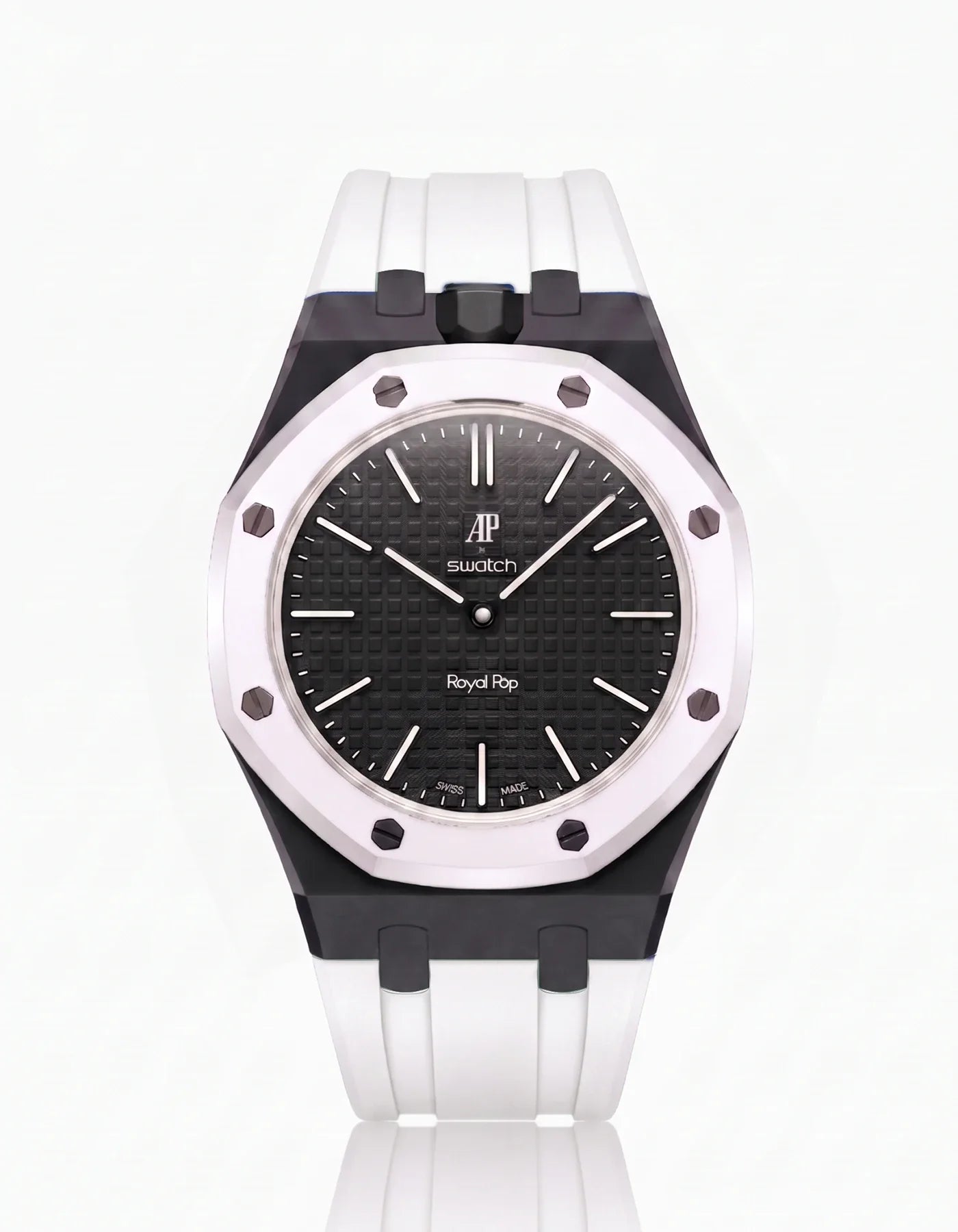 Rubber Strap & Case For AP x Swatch Royal Pop Ocho Negro