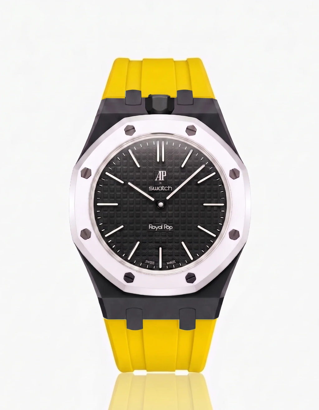 Rubber Strap & Case For AP x Swatch Royal Pop Ocho Negro
