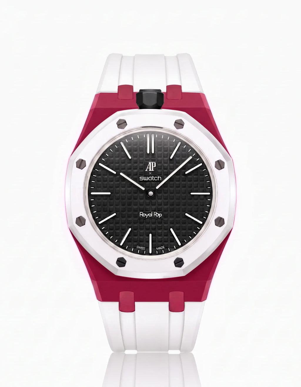 Rubber Strap & Case For AP x Swatch Royal Pop Ocho Negro