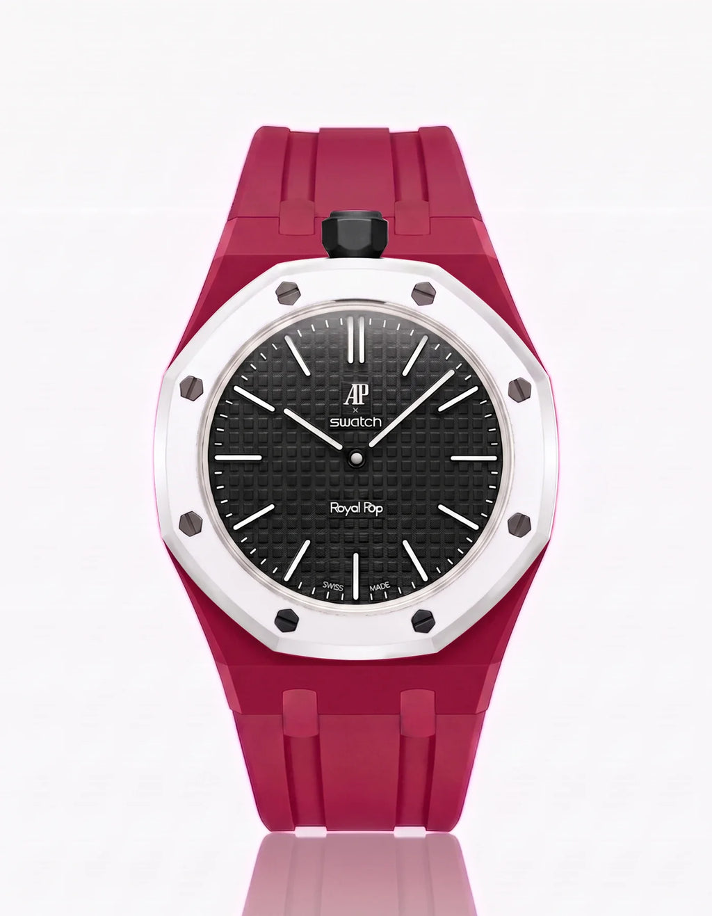 Rubber Strap & Case For AP x Swatch Royal Pop Ocho Negro