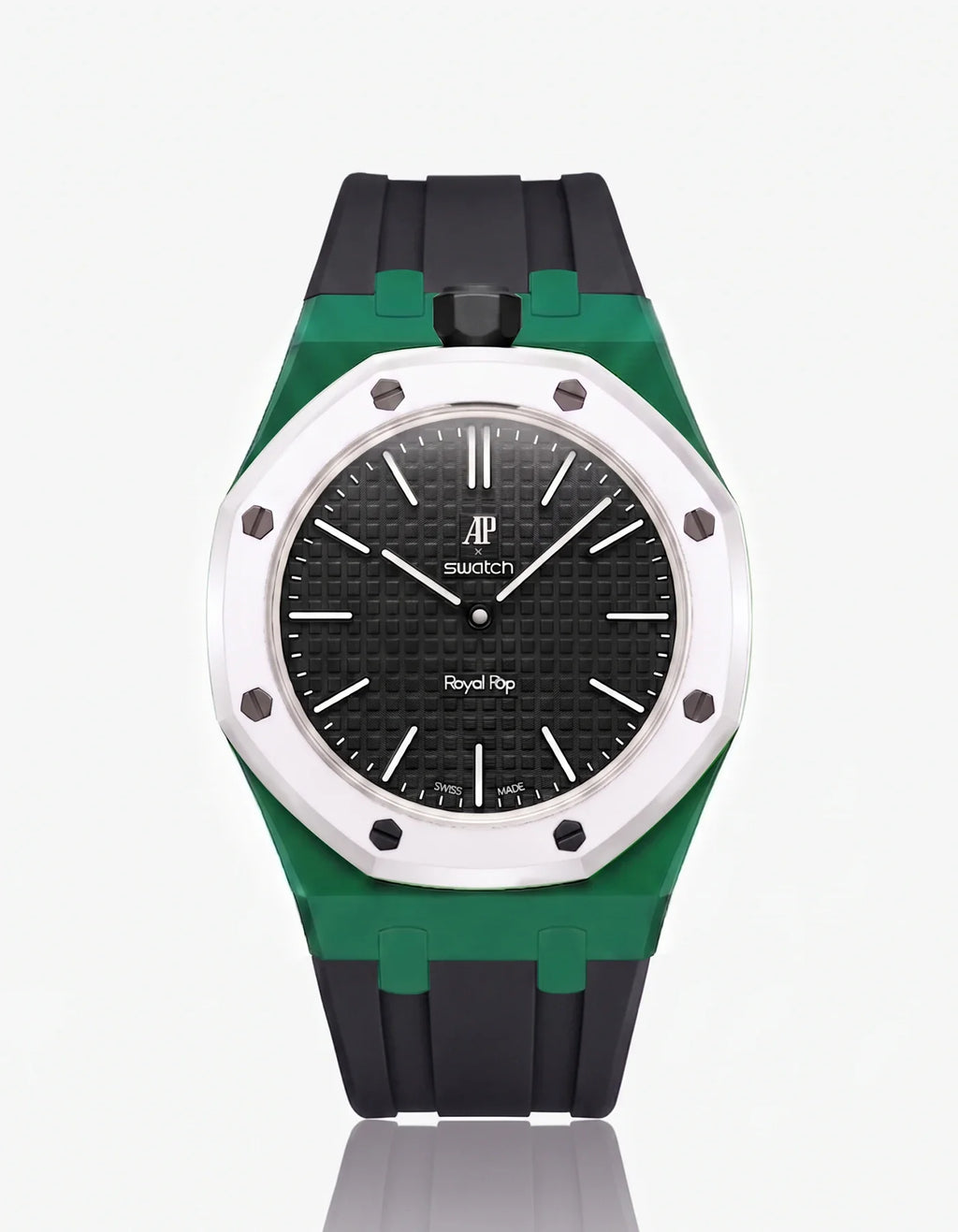 Rubber Strap & Case For AP x Swatch Royal Pop Ocho Negro