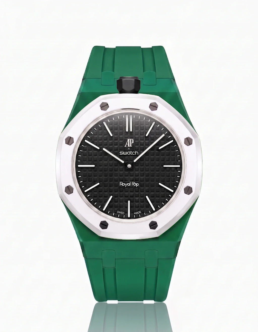 Rubber Strap & Case For AP x Swatch Royal Pop Ocho Negro