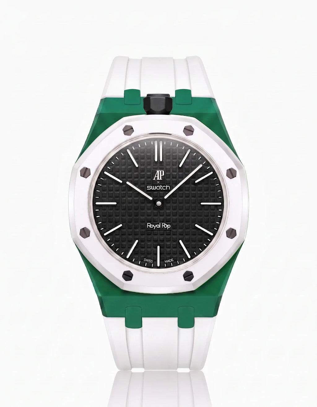 Rubber Strap & Case For AP x Swatch Royal Pop Ocho Negro