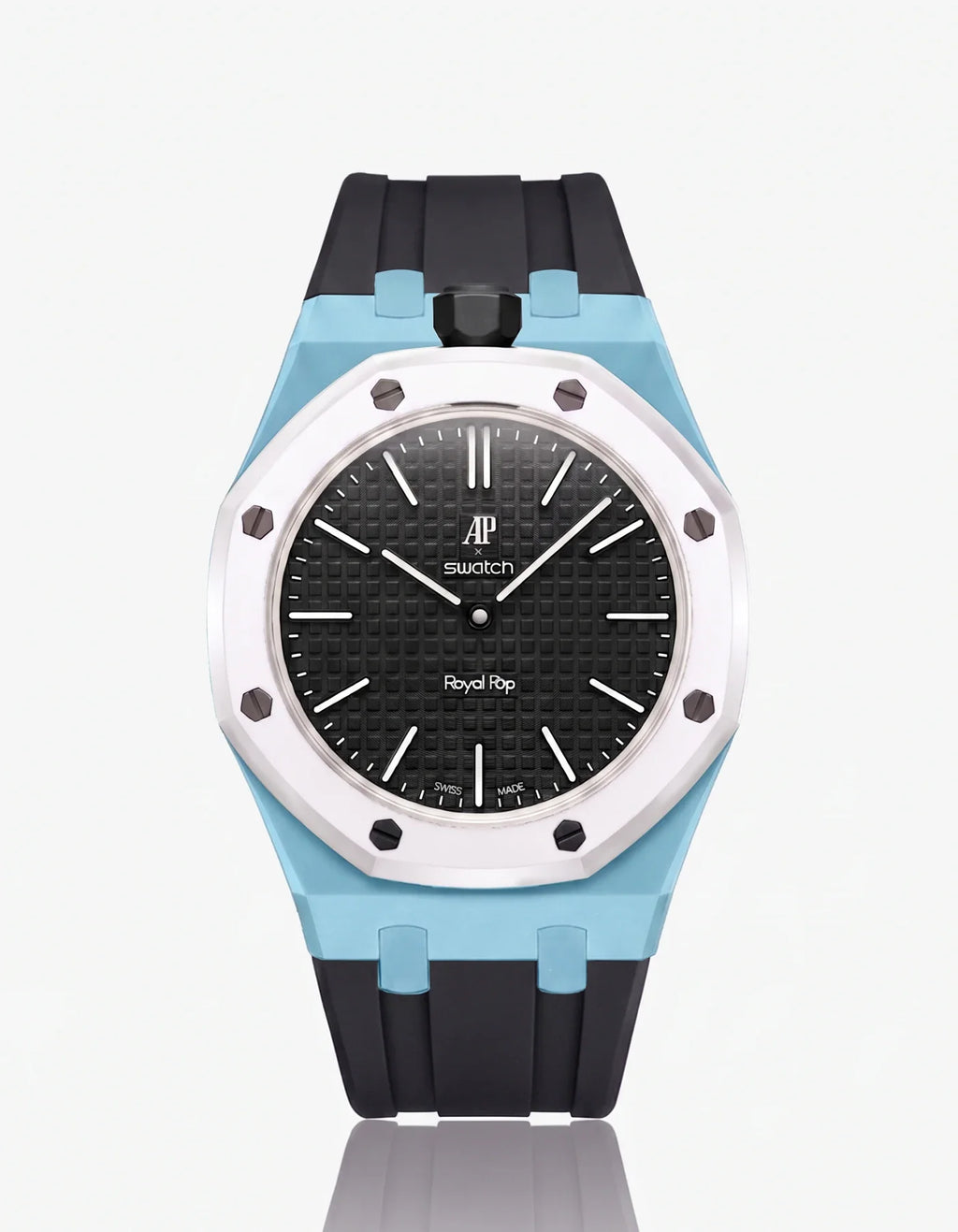 Rubber Strap & Case For AP x Swatch Royal Pop Ocho Negro
