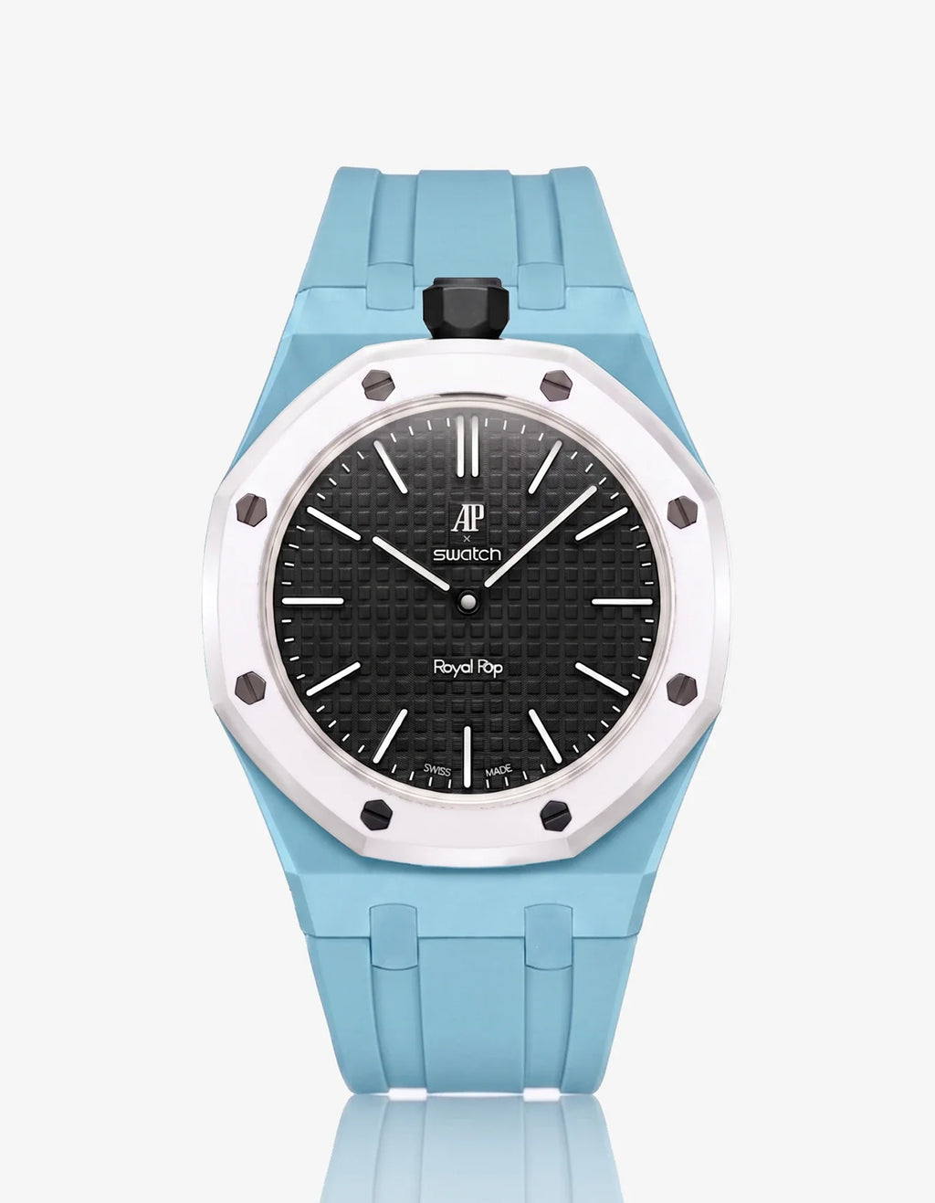 Rubber Strap & Case For AP x Swatch Royal Pop Ocho Negro
