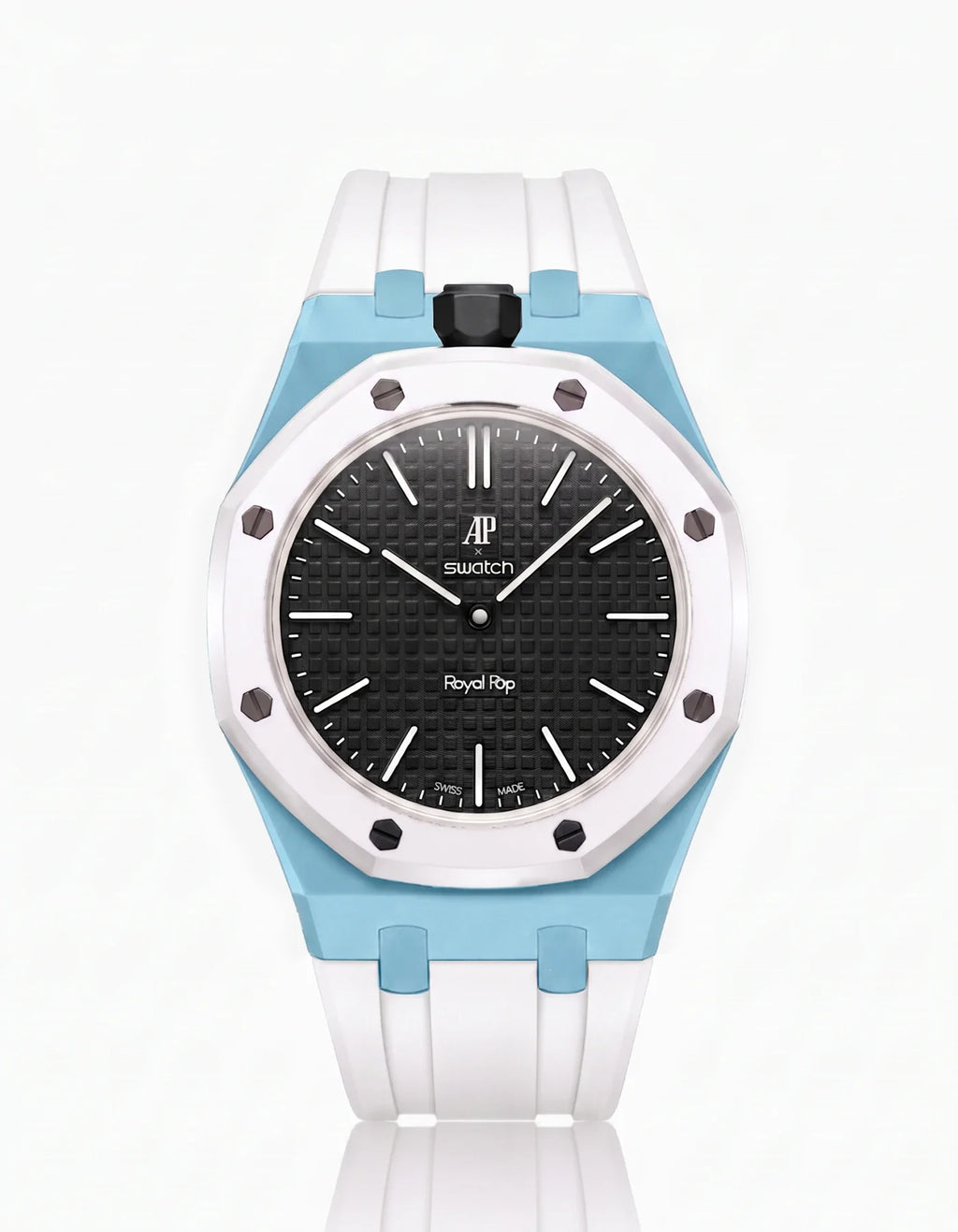 Rubber Strap & Case For AP x Swatch Royal Pop Ocho Negro