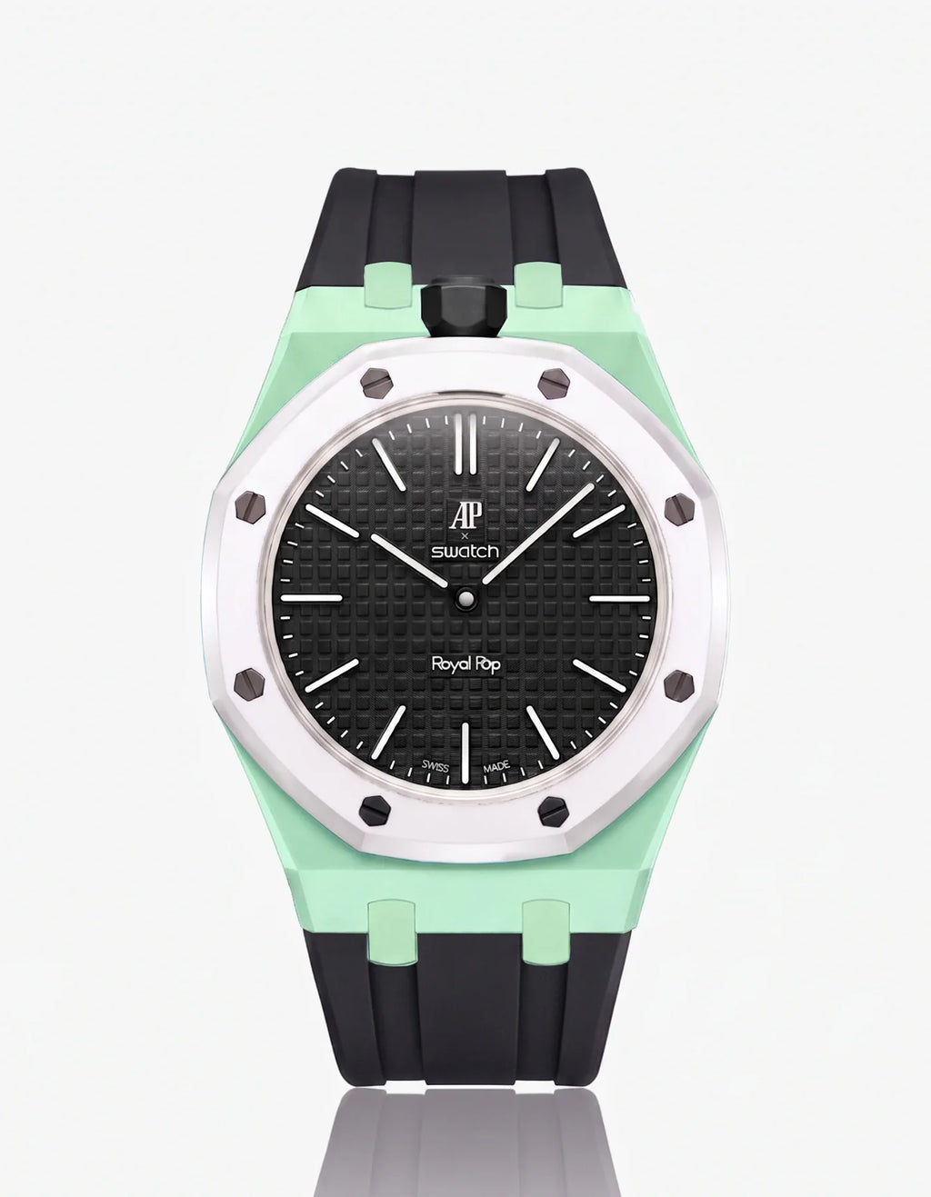 Rubber Strap & Case For AP x Swatch Royal Pop Ocho Negro