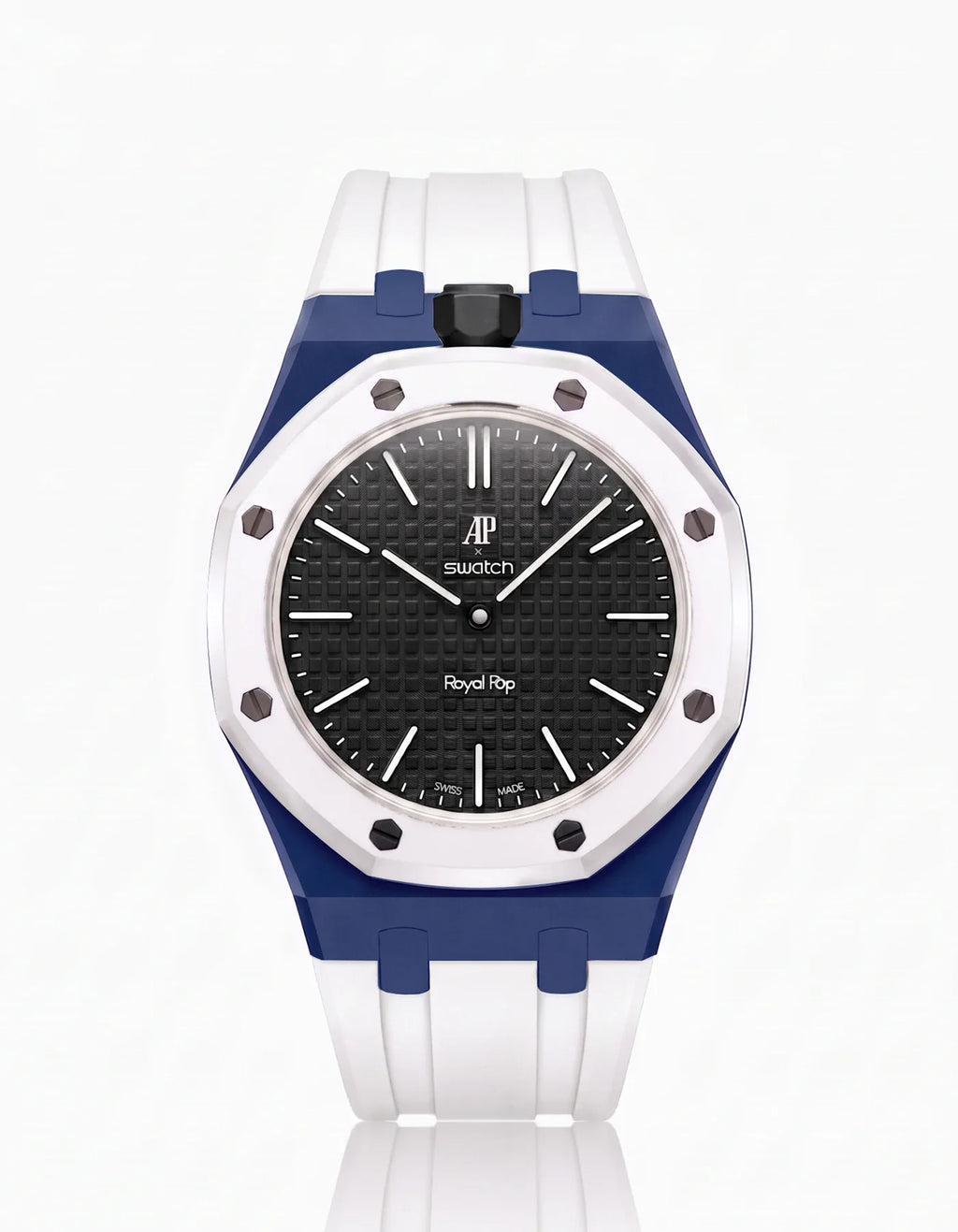 Rubber Strap & Case For AP x Swatch Royal Pop Ocho Negro
