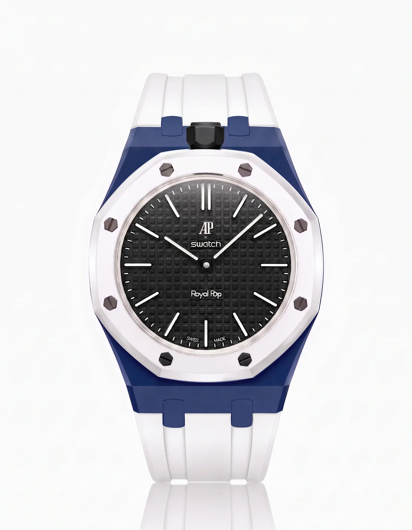 Rubber Strap & Case For AP x Swatch Royal Pop Ocho Negro