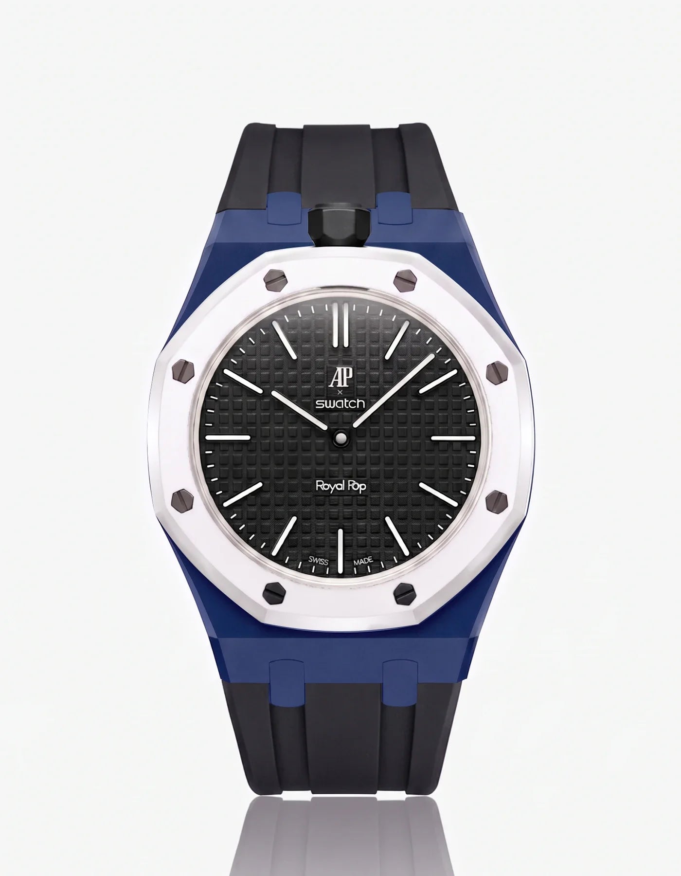 Rubber Strap & Case For AP x Swatch Royal Pop Ocho Negro