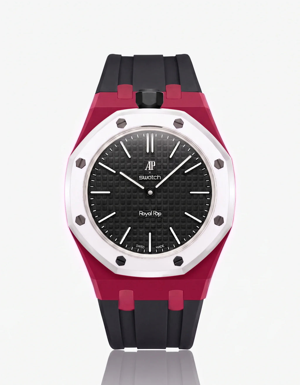 Rubber Strap & Case For AP x Swatch Royal Pop Ocho Negro