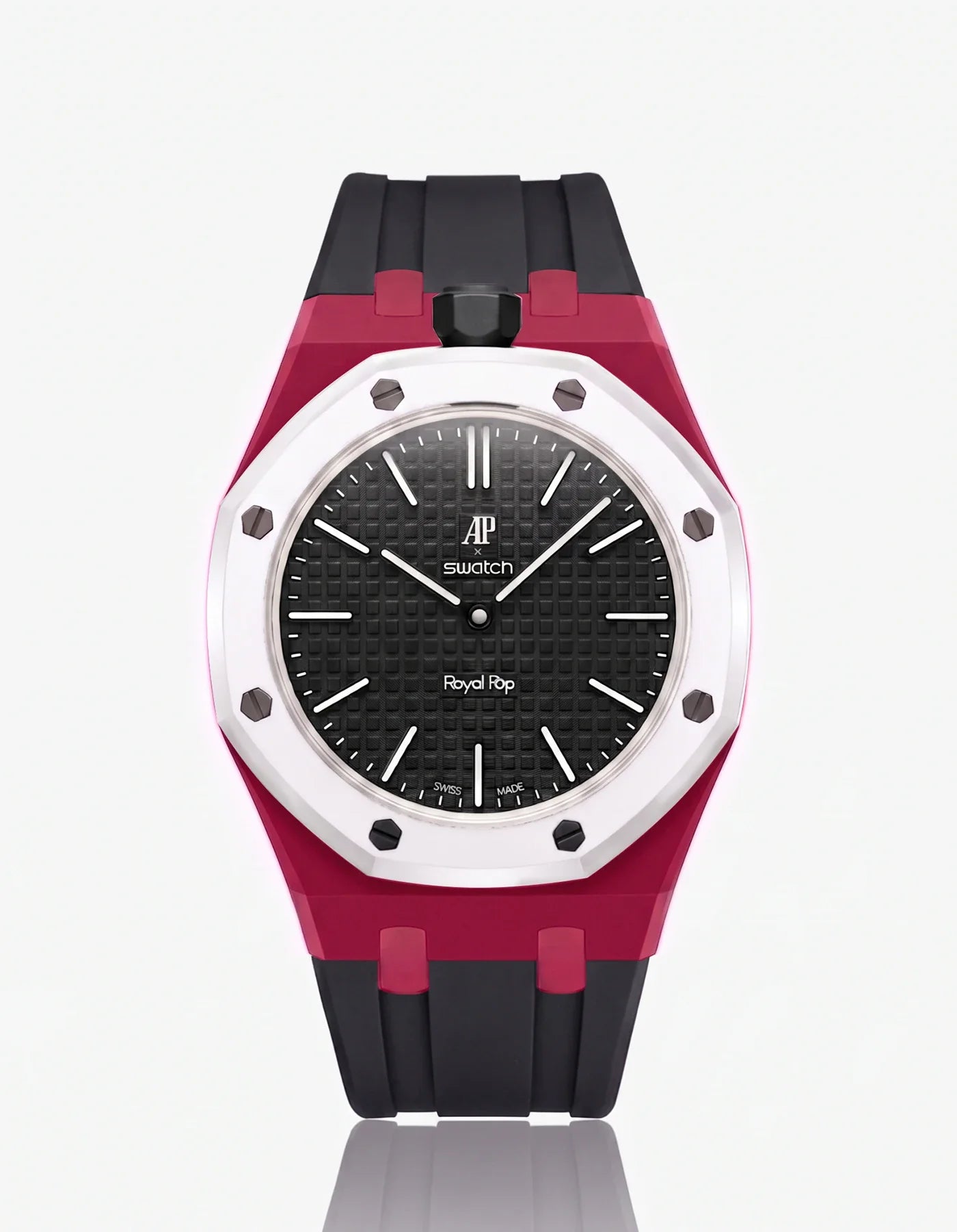 Rubber Strap & Case For AP x Swatch Royal Pop Ocho Negro