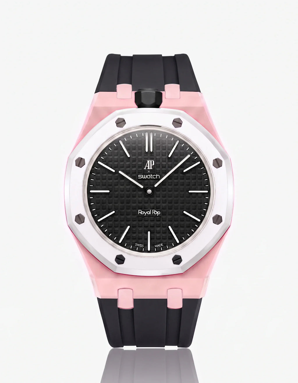 Rubber Strap & Case For AP x Swatch Royal Pop Ocho Negro