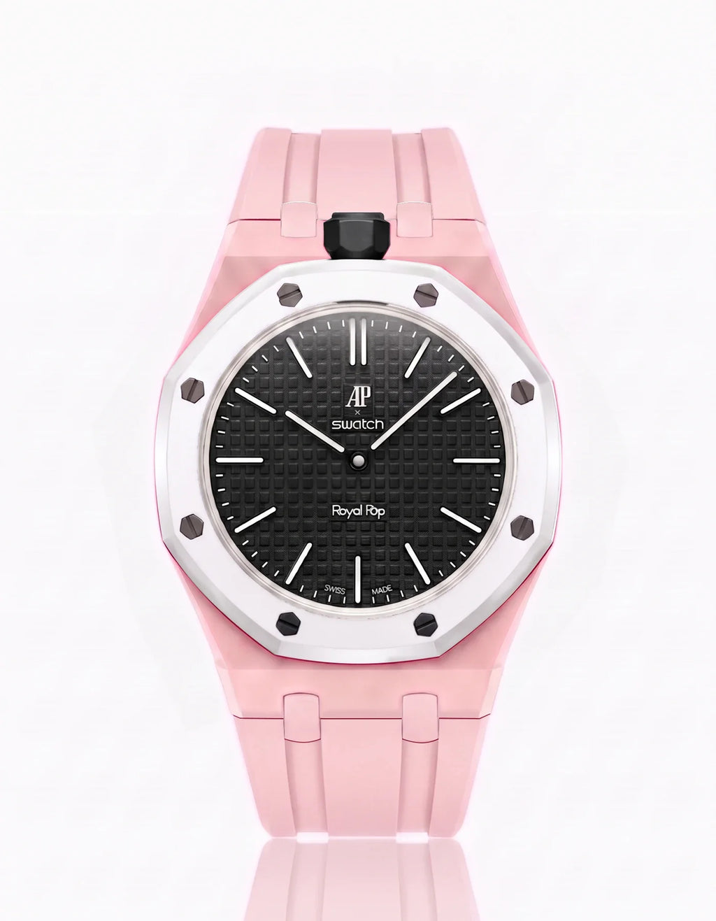 Rubber Strap & Case For AP x Swatch Royal Pop Ocho Negro