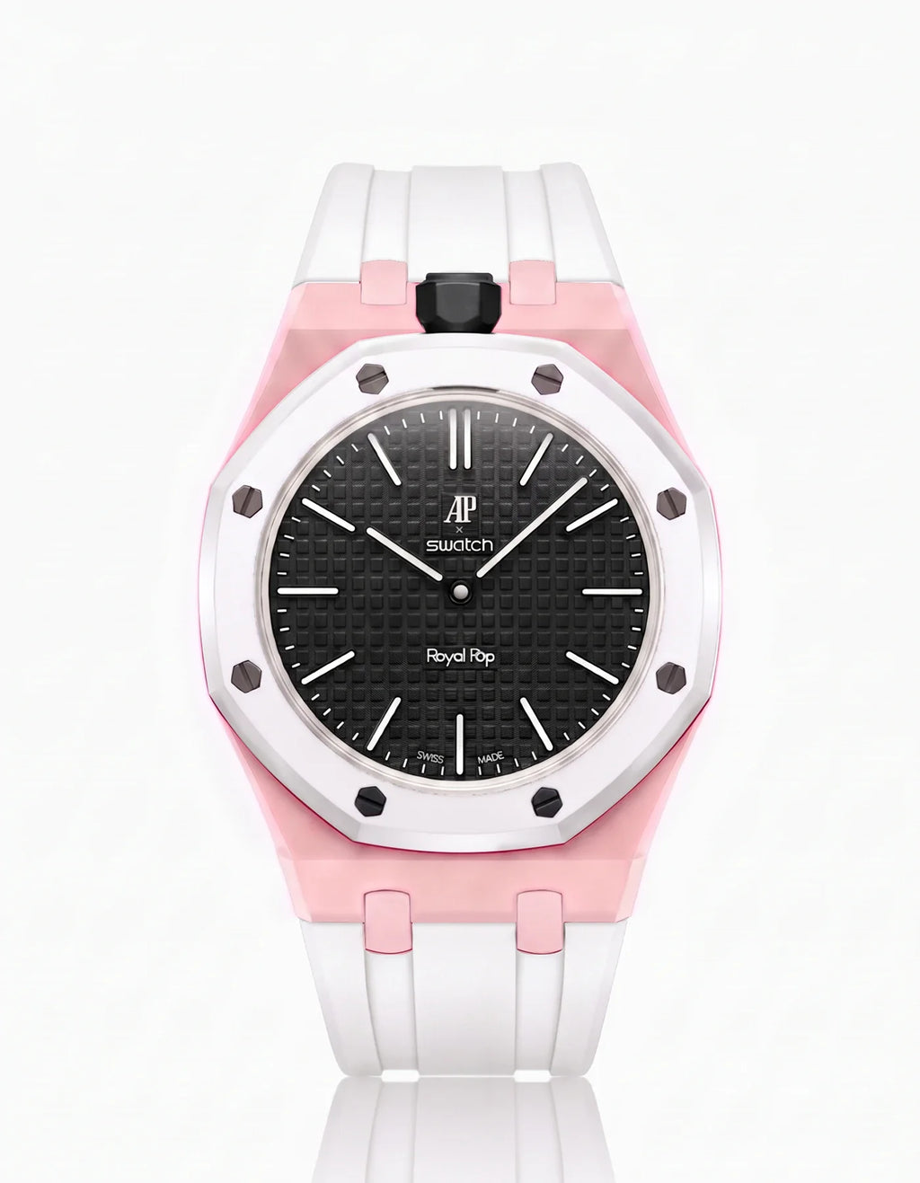 Rubber Strap & Case For AP x Swatch Royal Pop Ocho Negro
