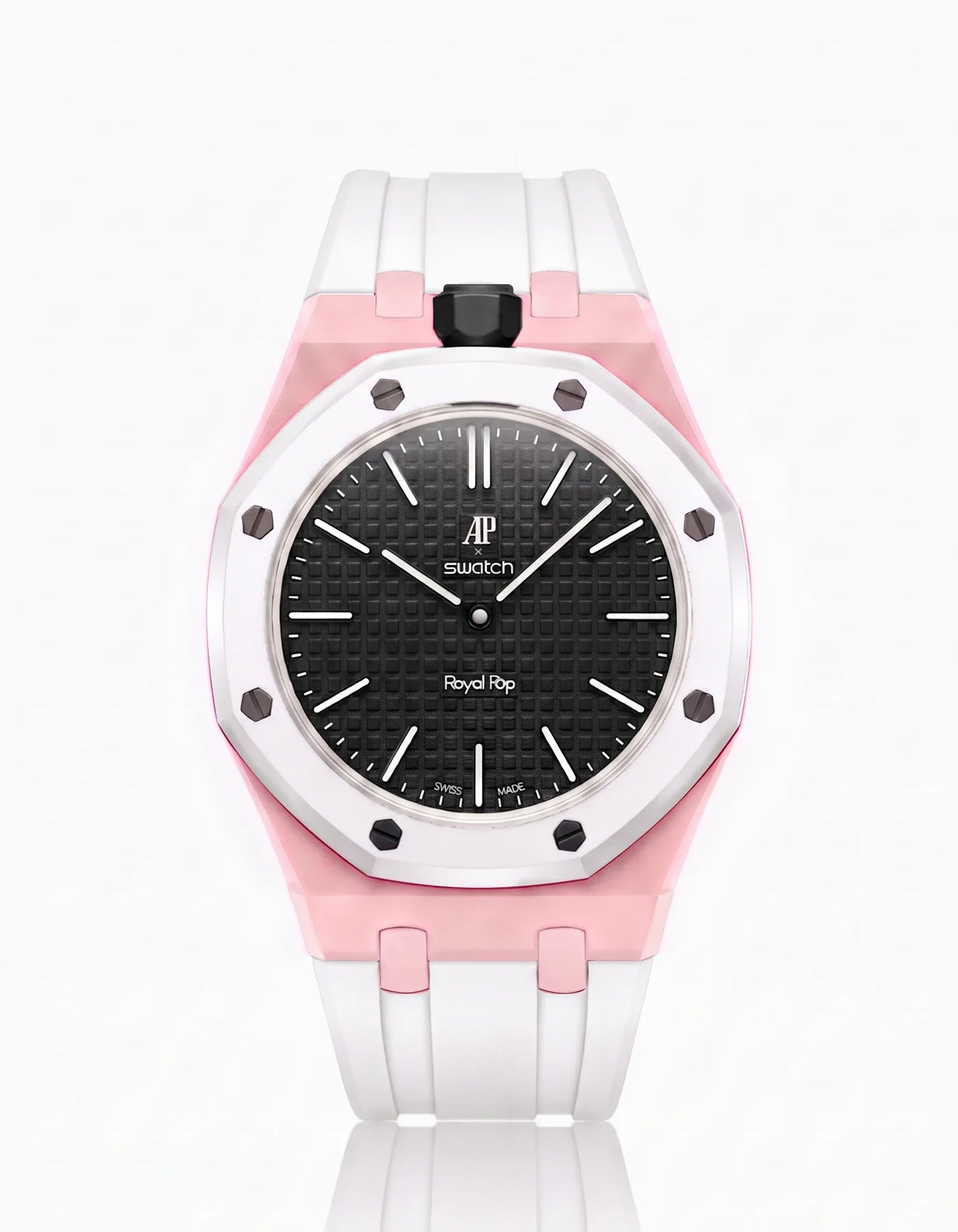 Rubber Strap & Case For AP x Swatch Royal Pop Ocho Negro