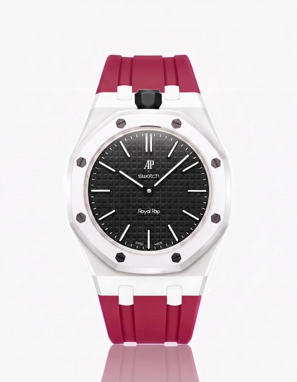 Rubber Strap & Case For AP x Swatch Royal Pop Ocho Negro