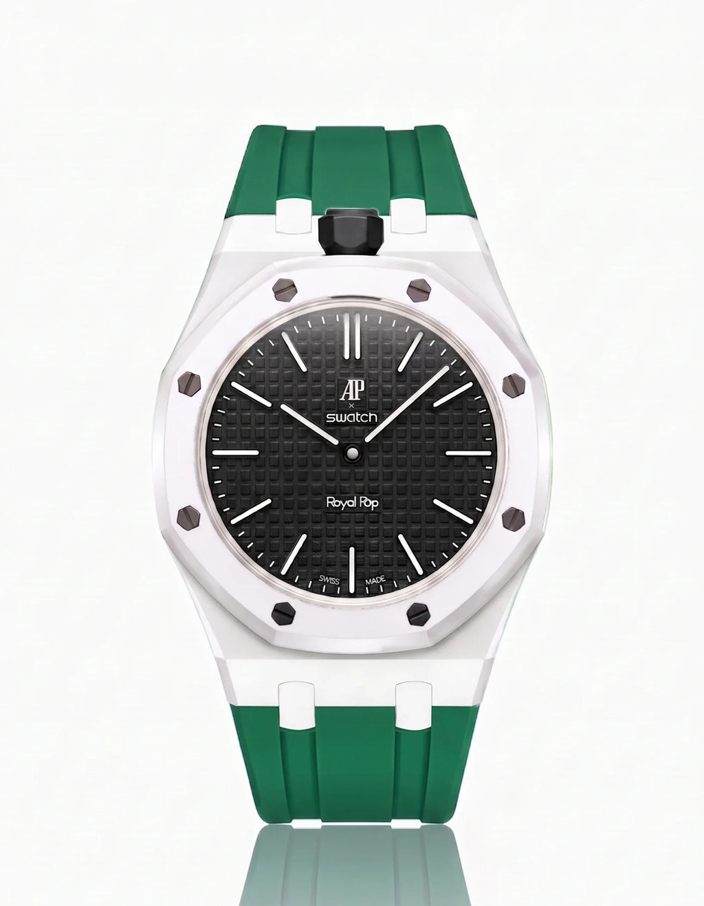 Rubber Strap & Case For AP x Swatch Royal Pop Ocho Negro