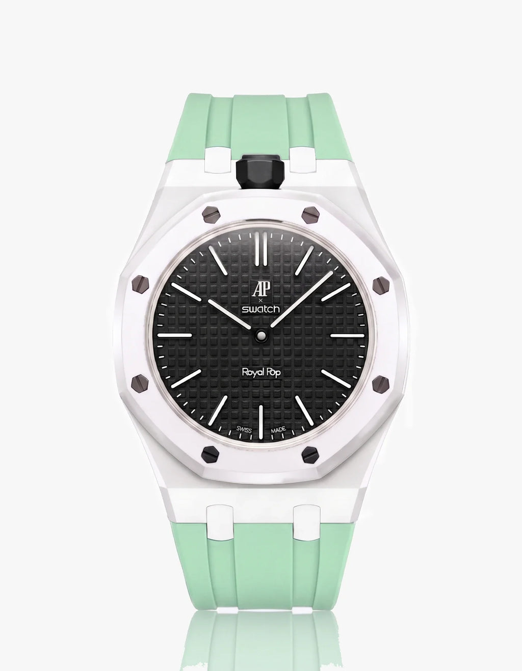 Rubber Strap & Case For AP x Swatch Royal Pop Ocho Negro