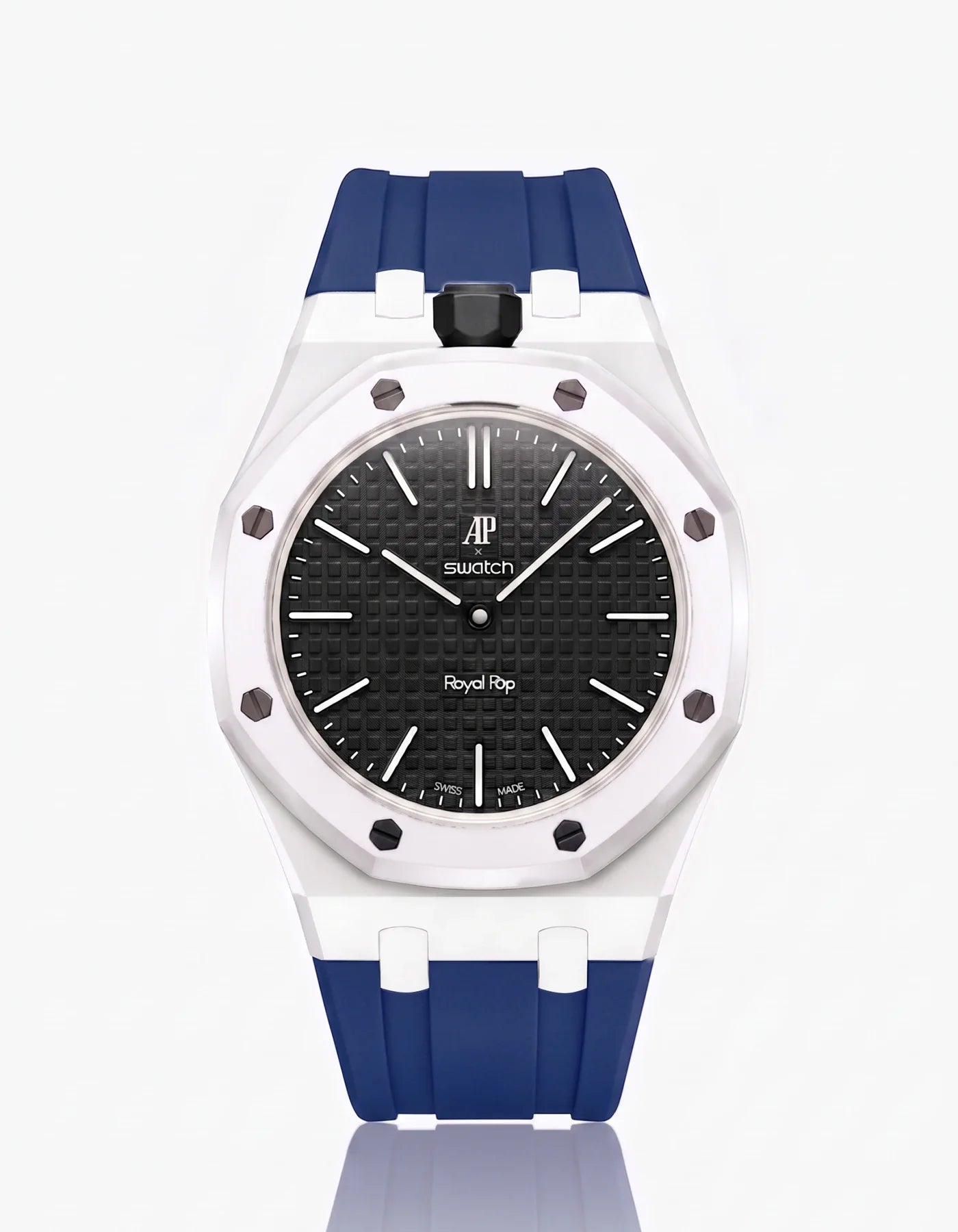 Rubber Strap & Case For AP x Swatch Royal Pop Ocho Negro