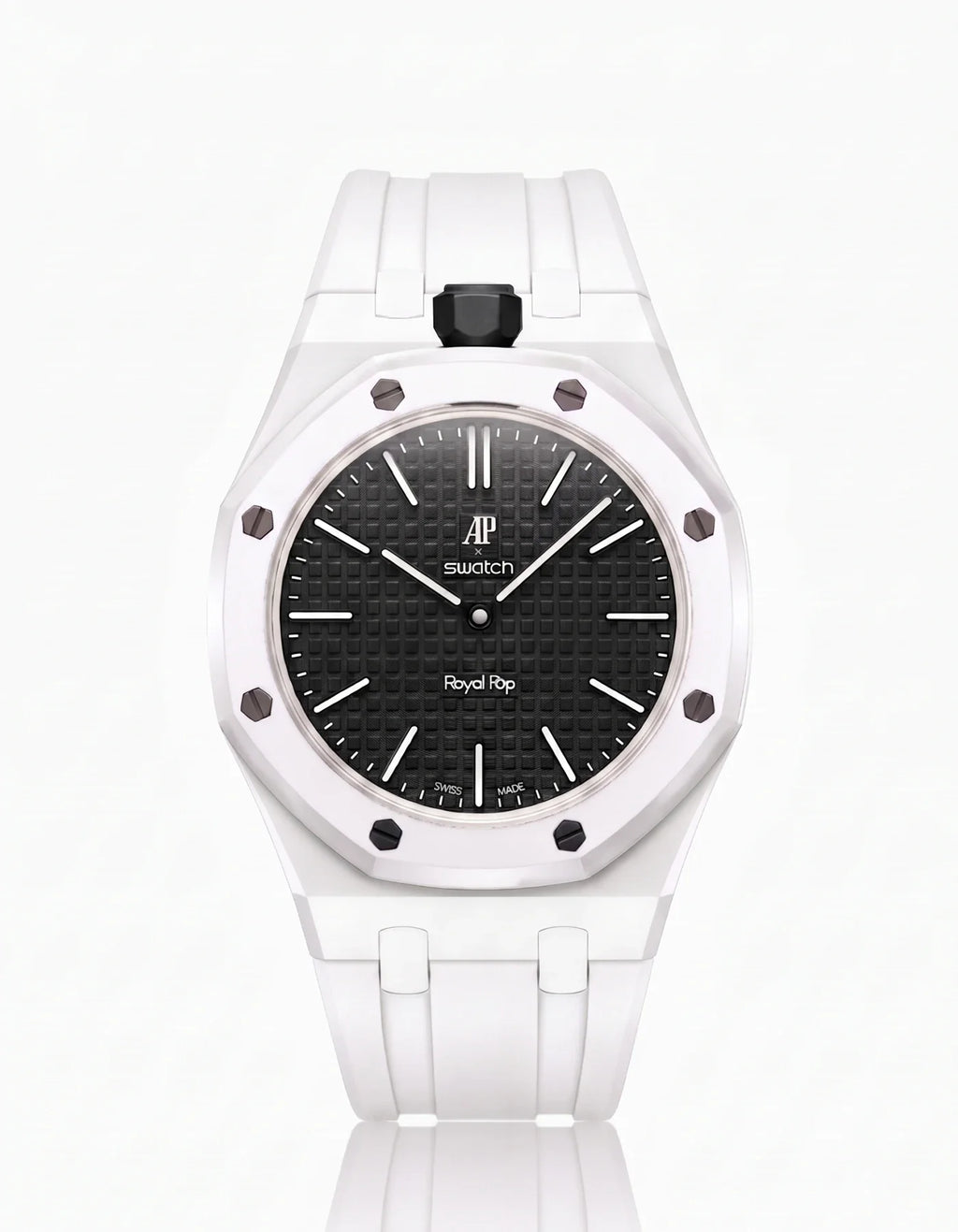 Rubber Strap & Case For AP x Swatch Royal Pop Ocho Negro