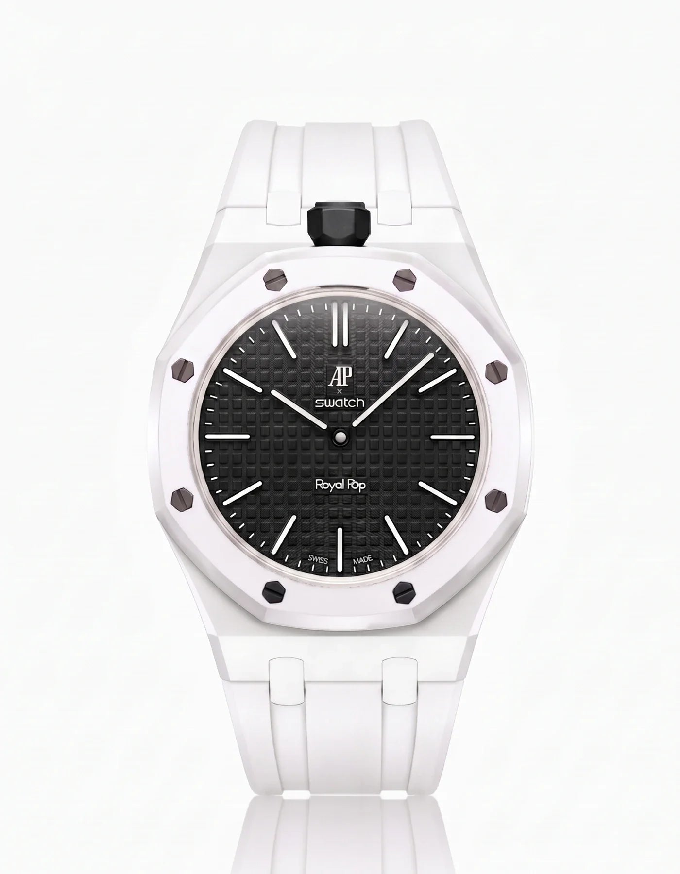 Rubber Strap & Case For AP x Swatch Royal Pop Ocho Negro