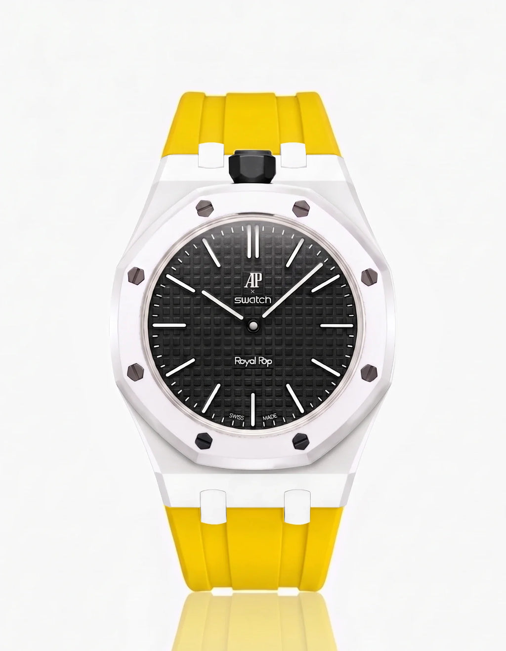 Rubber Strap & Case For AP x Swatch Royal Pop Ocho Negro