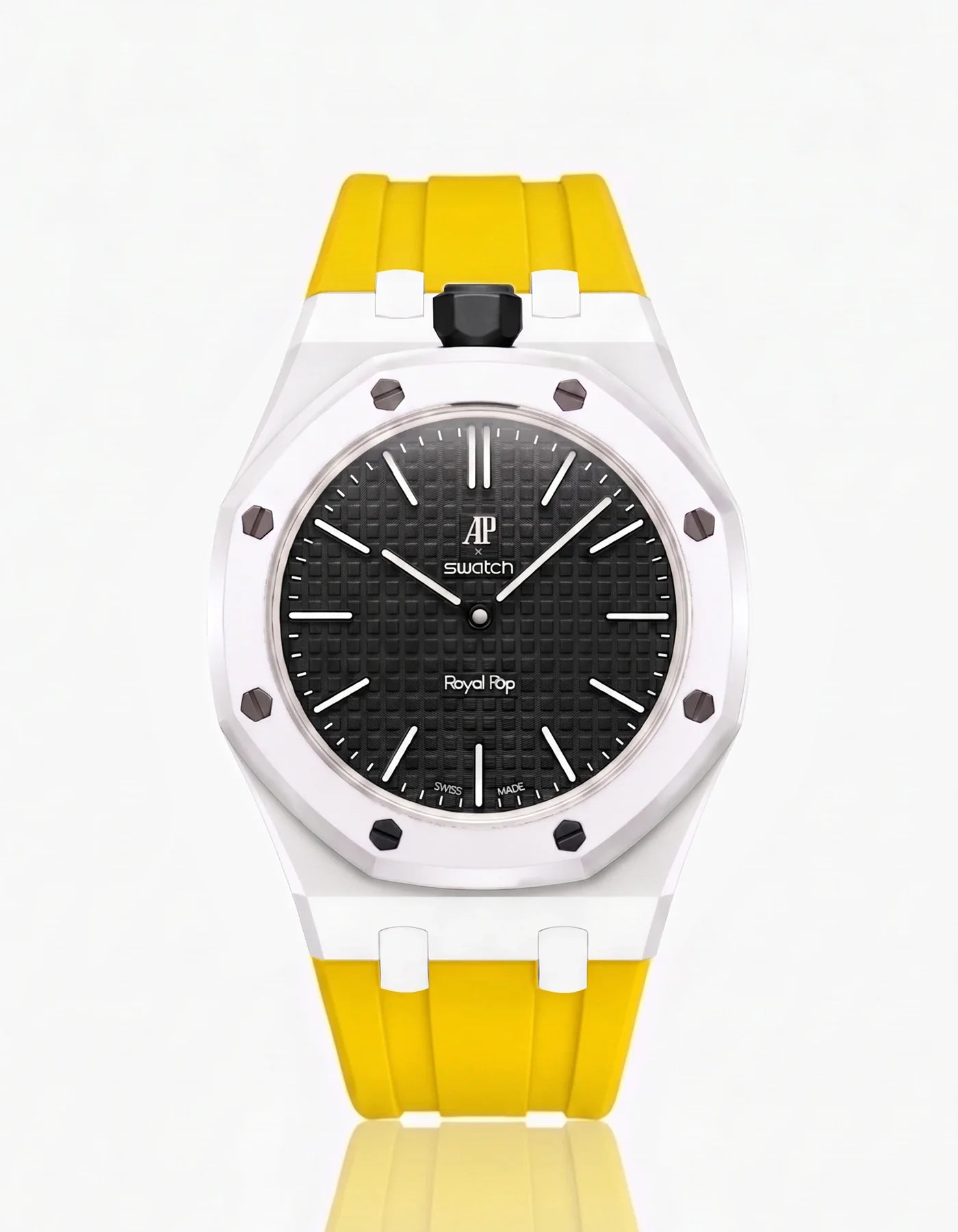 Rubber Strap & Case For AP x Swatch Royal Pop Ocho Negro