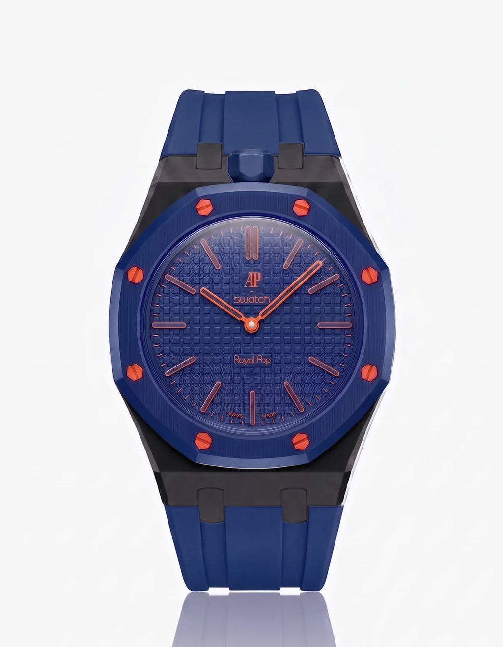 Rubber Strap & Case For AP x Swatch Royal Pop Orenji Hachi