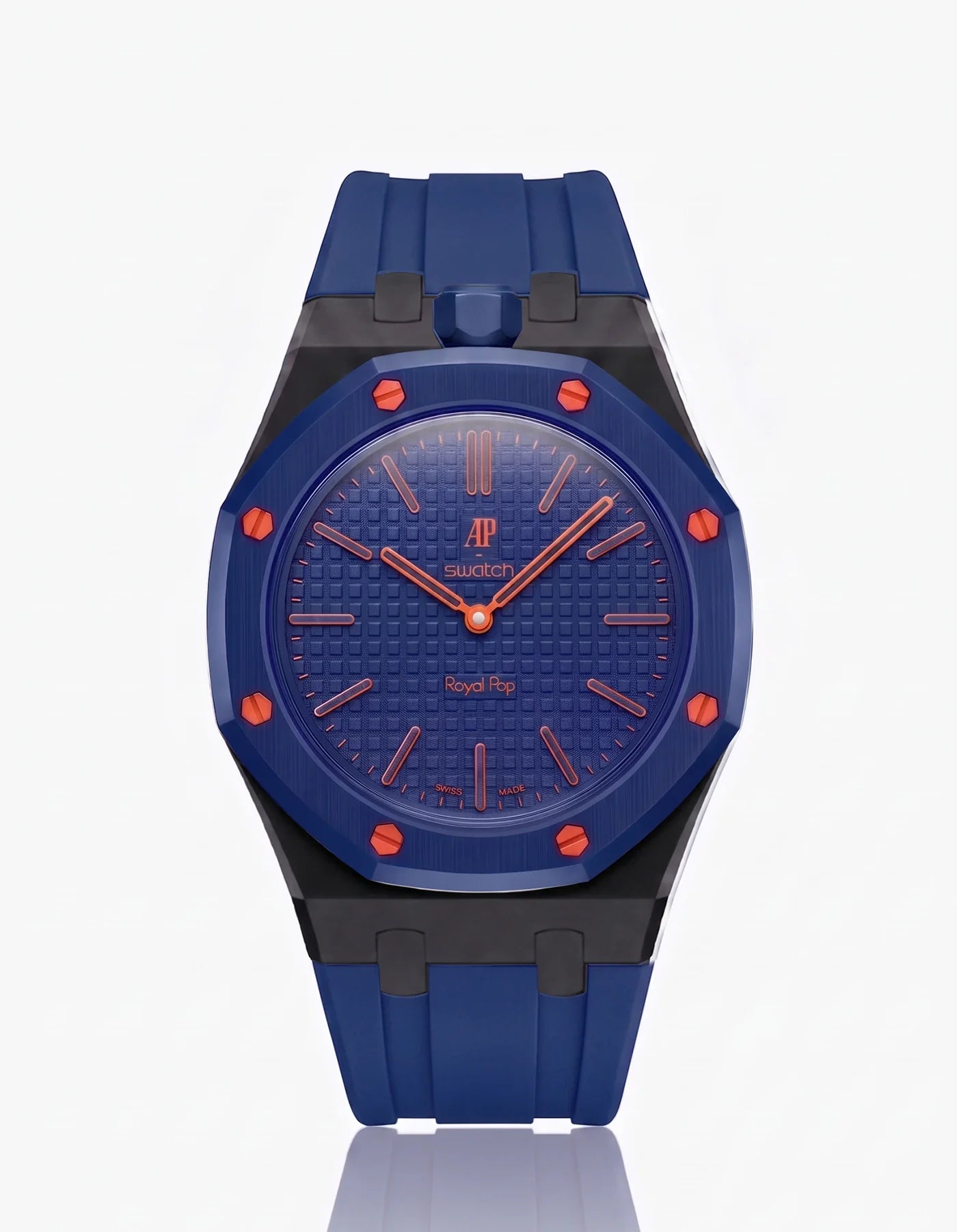 Rubber Strap & Case For AP x Swatch Royal Pop Orenji Hachi