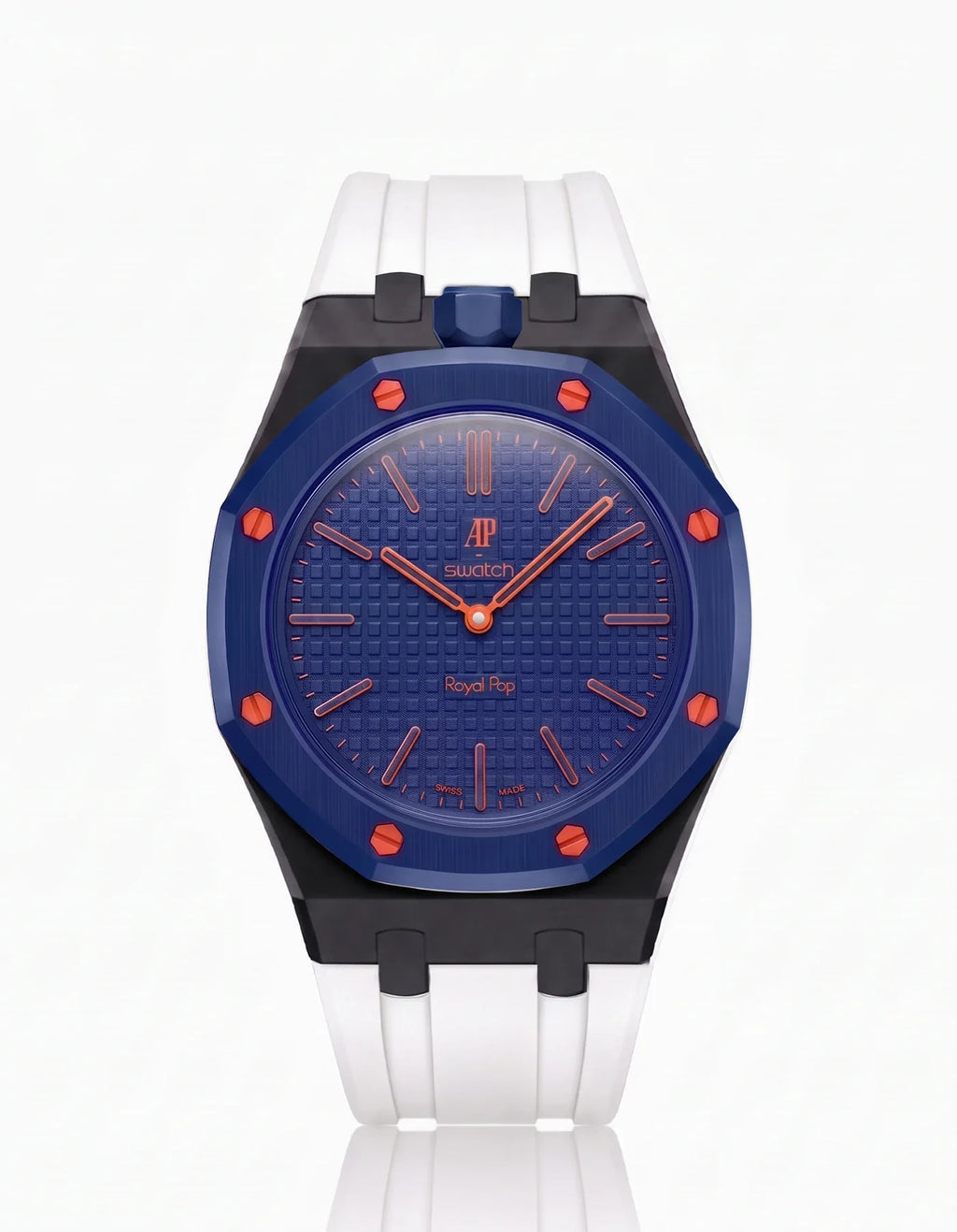 Rubber Strap & Case For AP x Swatch Royal Pop Orenji Hachi