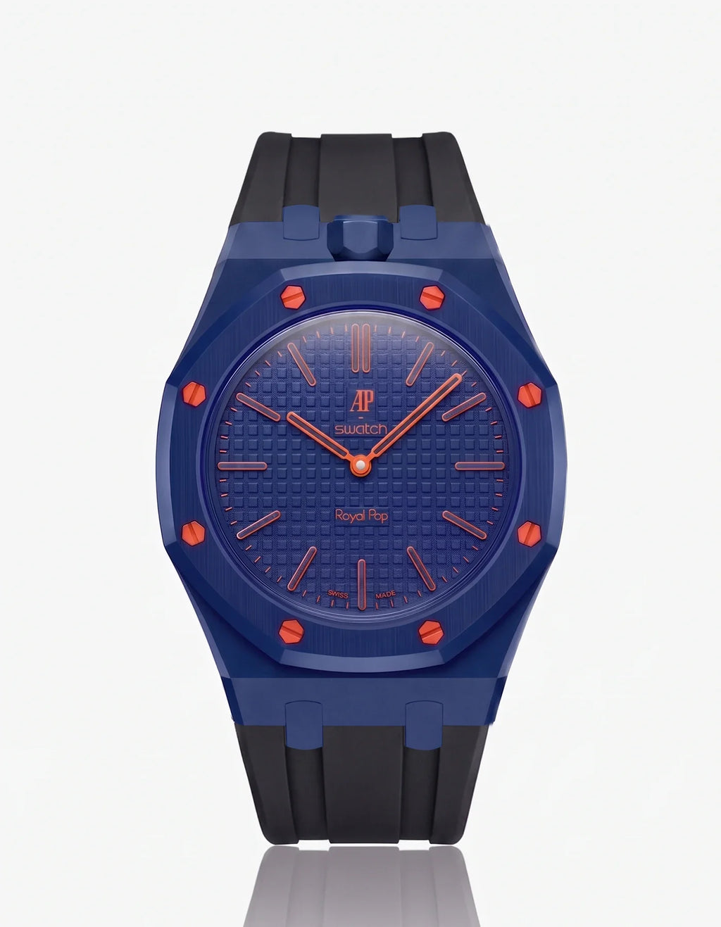 Rubber Strap & Case For AP x Swatch Royal Pop Orenji Hachi