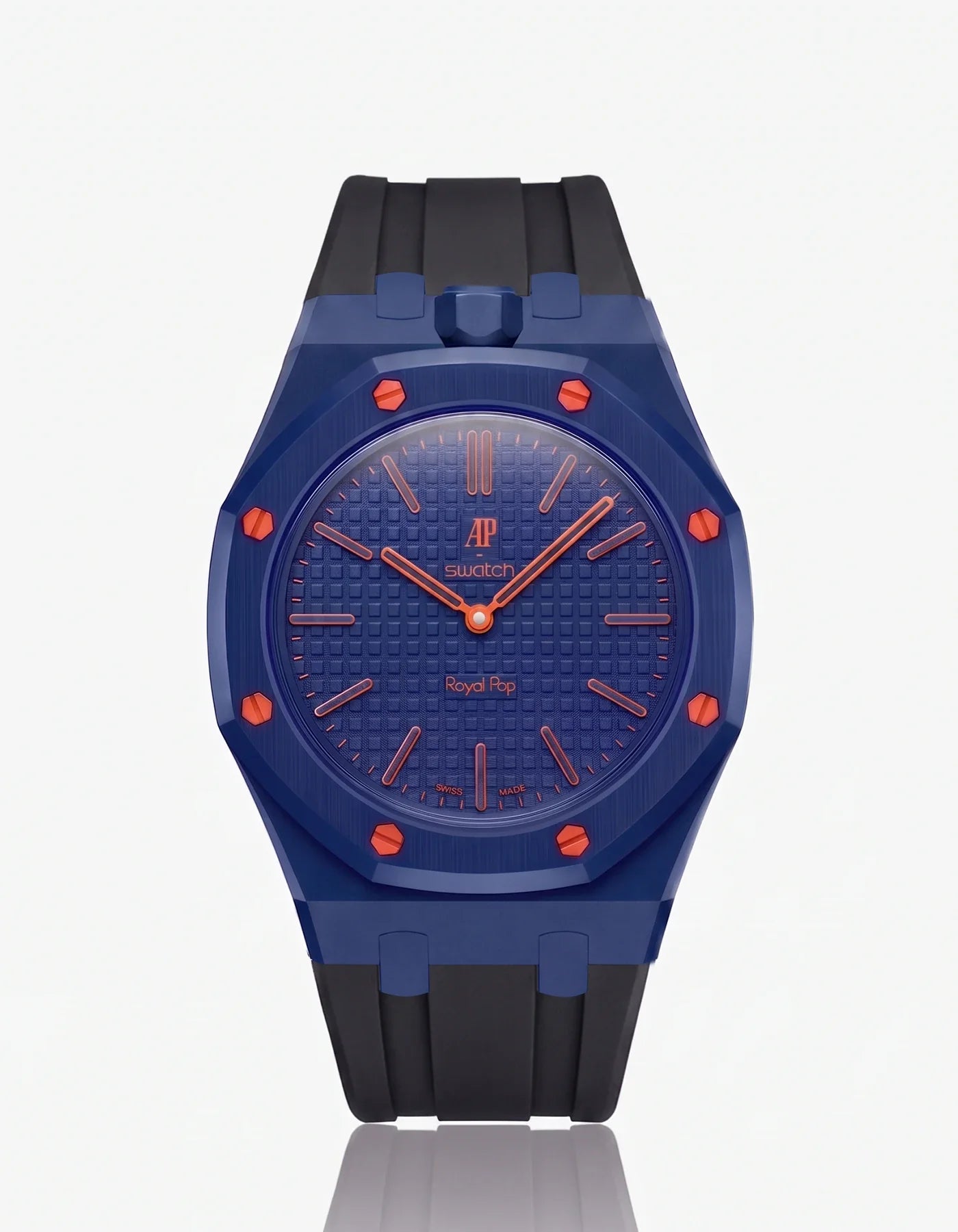 Rubber Strap & Case For AP x Swatch Royal Pop Orenji Hachi
