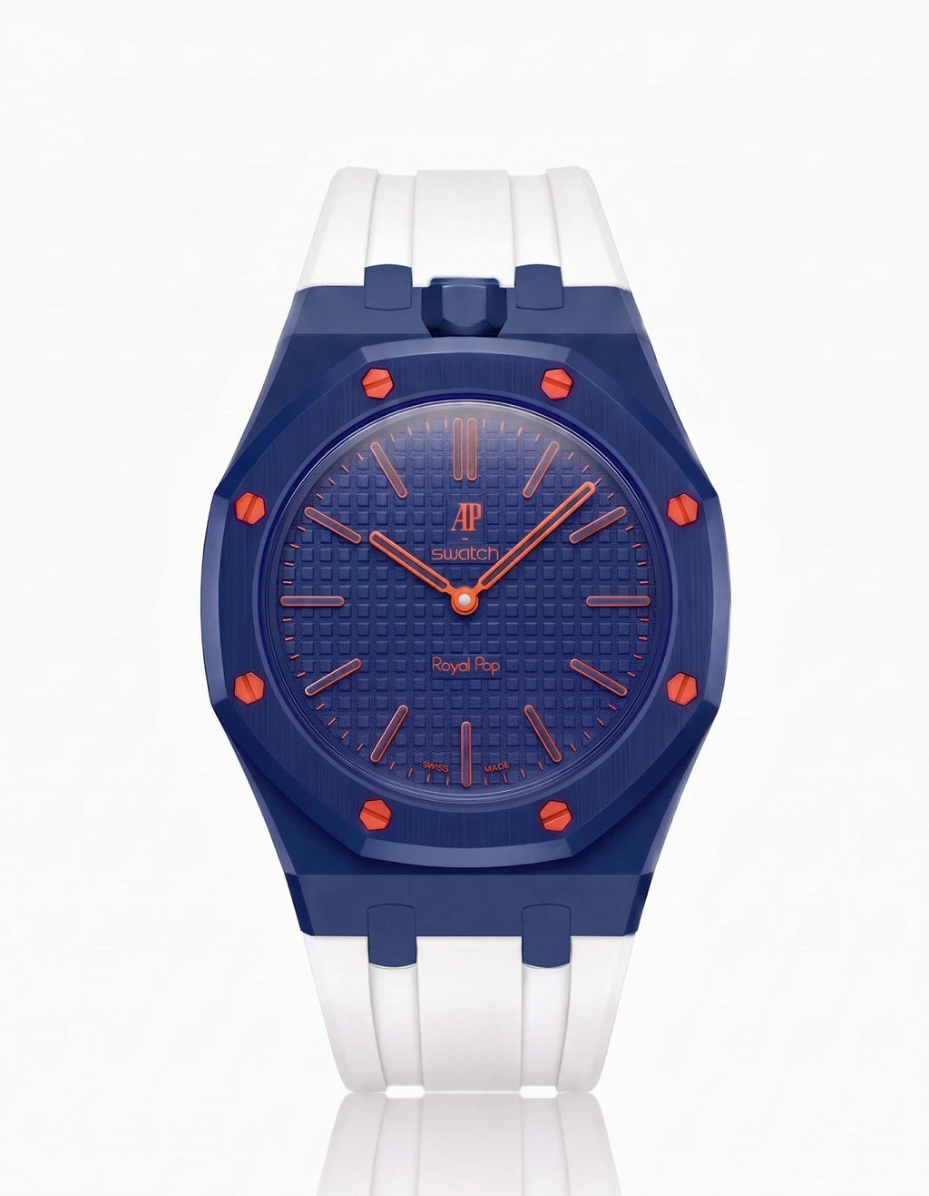 Rubber Strap & Case For AP x Swatch Royal Pop Orenji Hachi