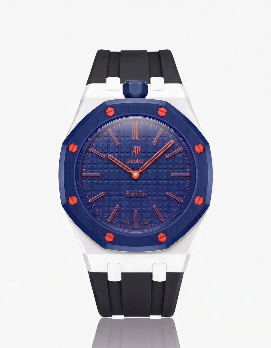 Rubber Strap & Case For AP x Swatch Royal Pop Orenji Hachi