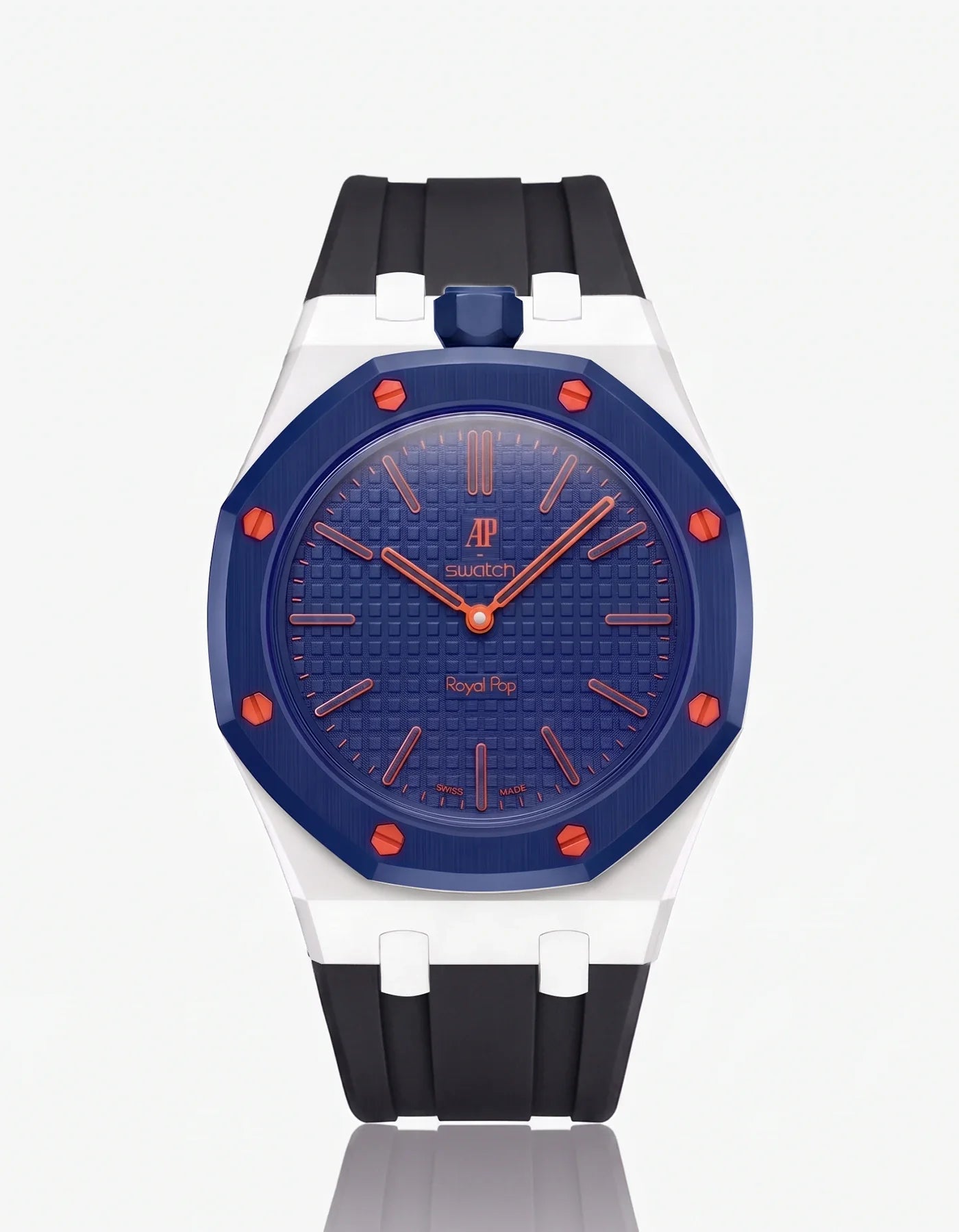 Rubber Strap & Case For AP x Swatch Royal Pop Orenji Hachi