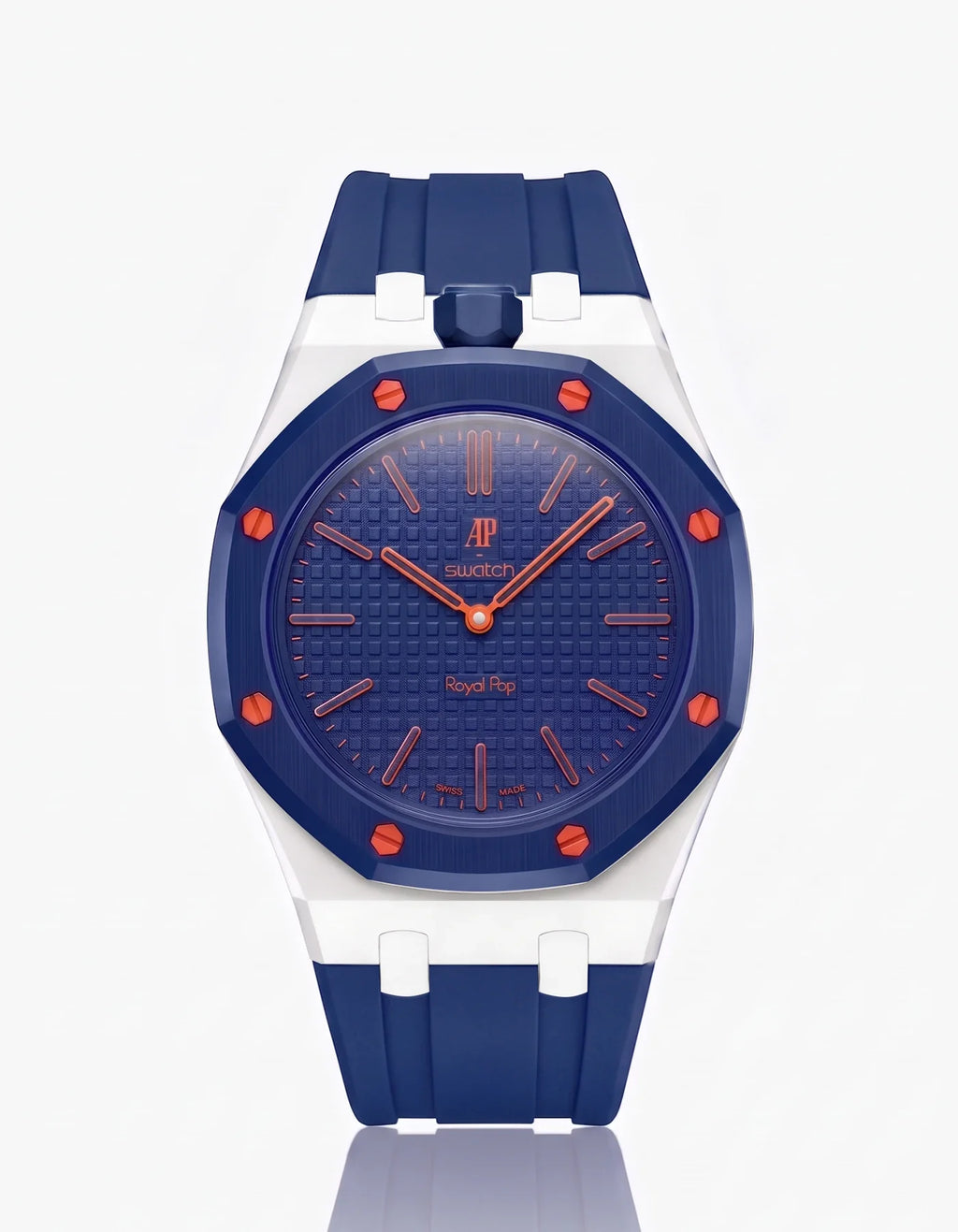 Rubber Strap & Case For AP x Swatch Royal Pop Orenji Hachi