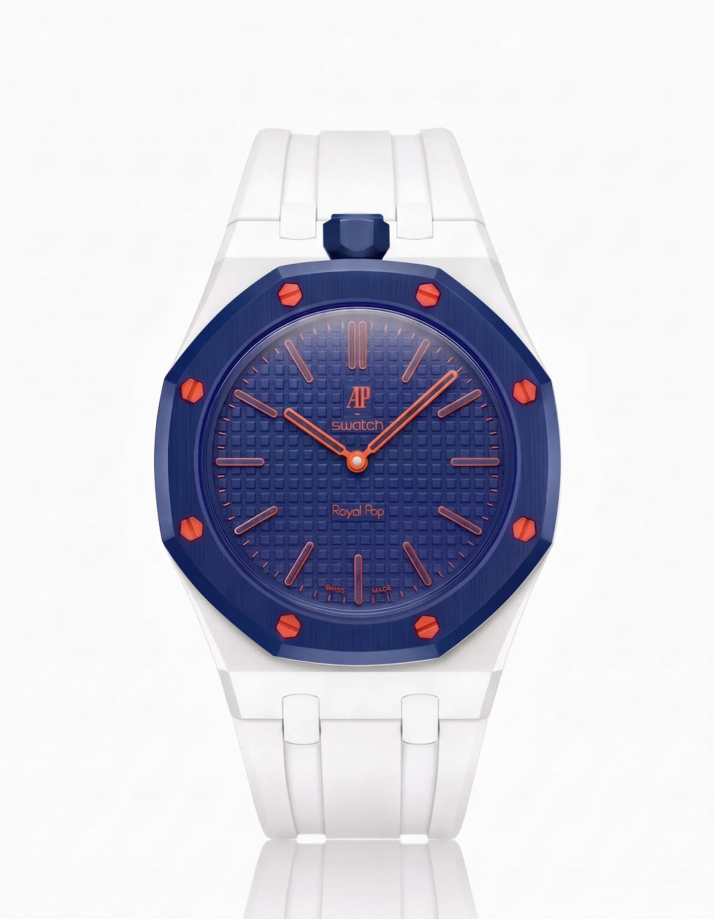 Rubber Strap & Case For AP x Swatch Royal Pop Orenji Hachi