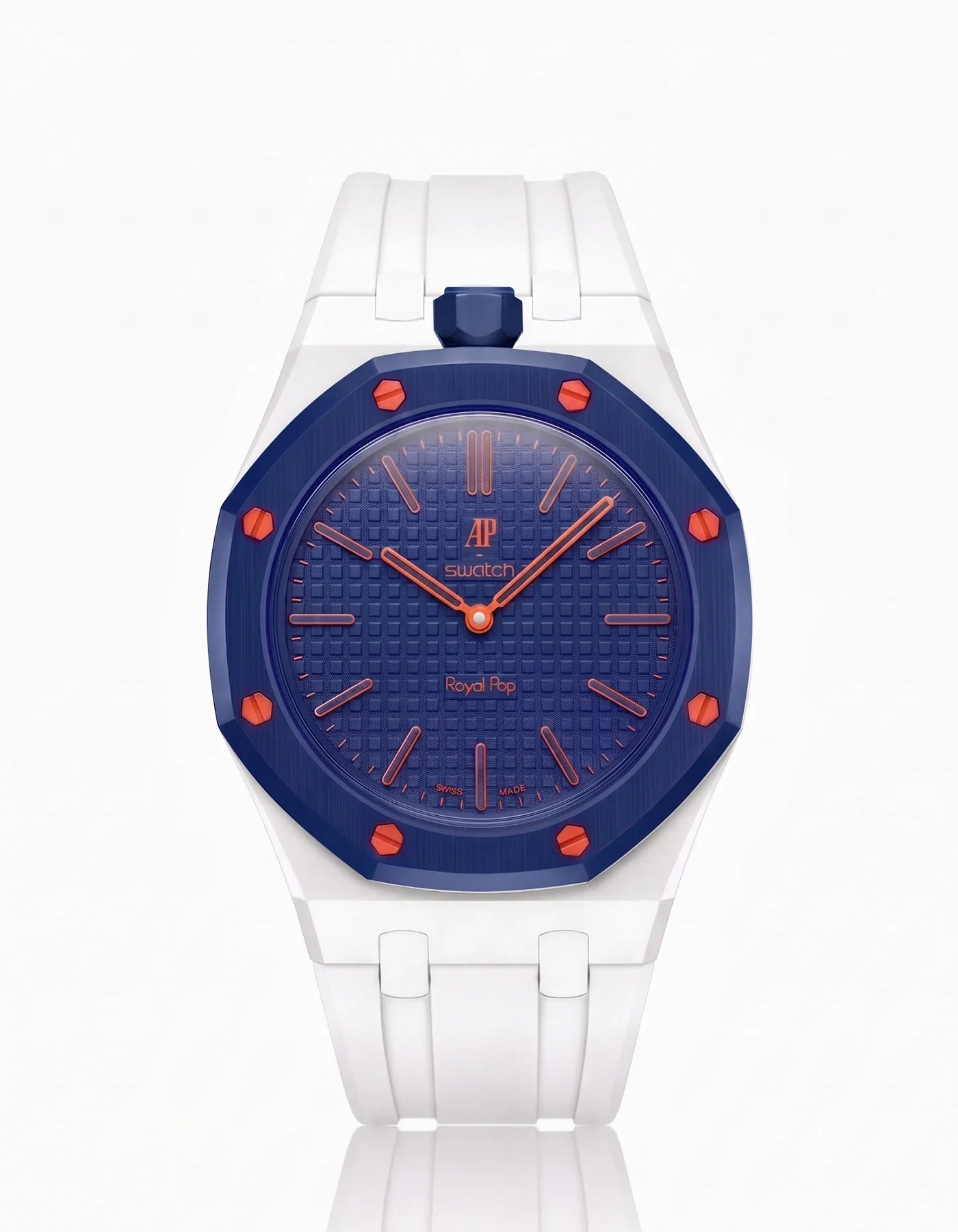 Rubber Strap & Case For AP x Swatch Royal Pop Orenji Hachi