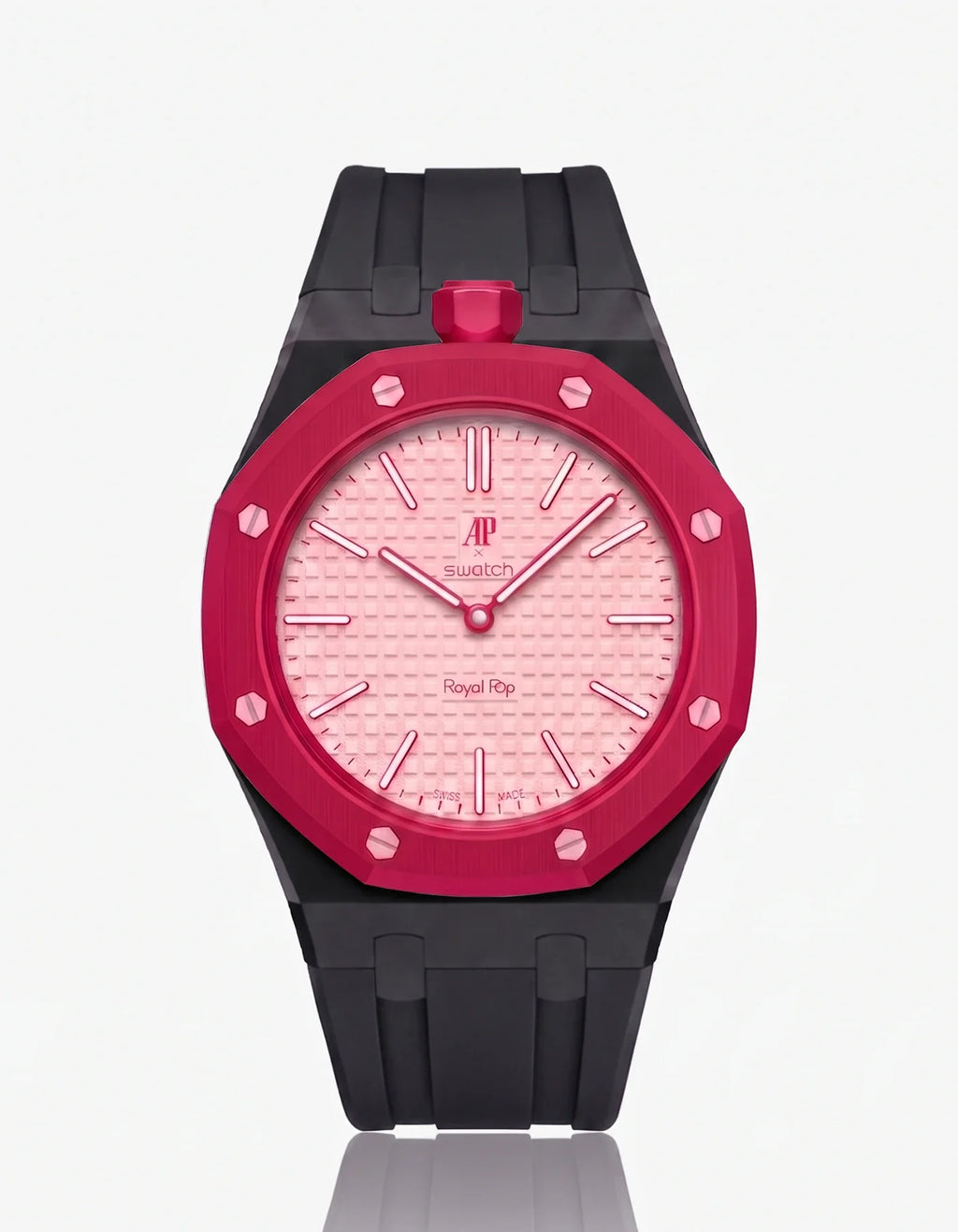 Rubber Strap & Case For AP x Swatch Royal Pop Otto Rosso