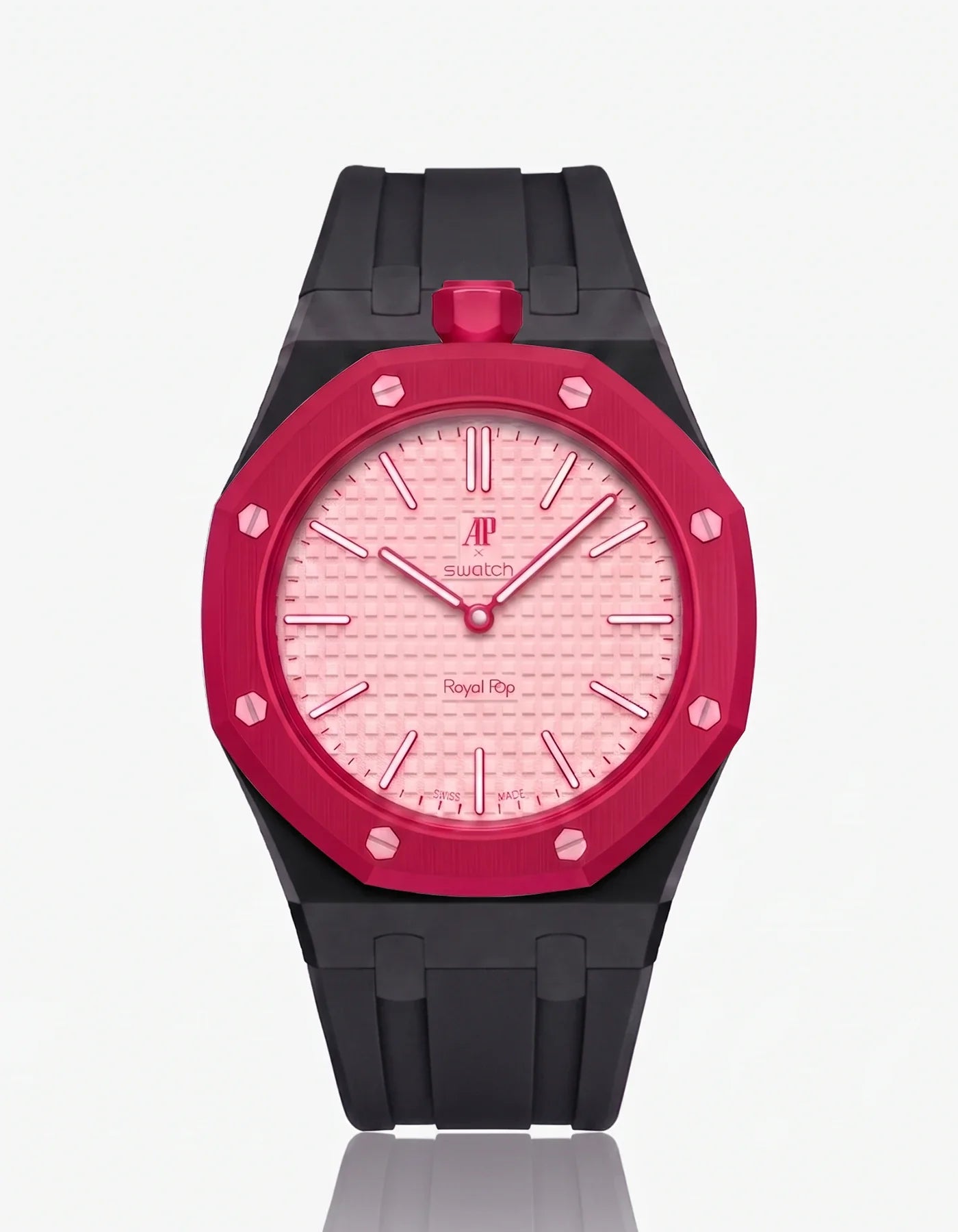 Rubber Strap & Case For AP x Swatch Royal Pop Otto Rosso