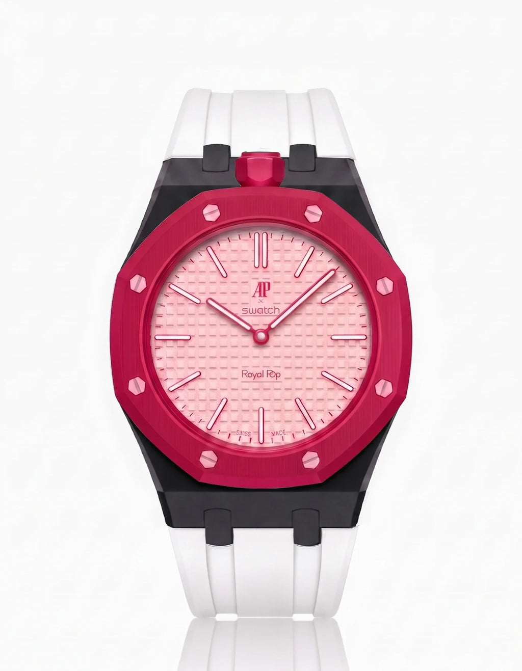 Rubber Strap & Case For AP x Swatch Royal Pop Otto Rosso