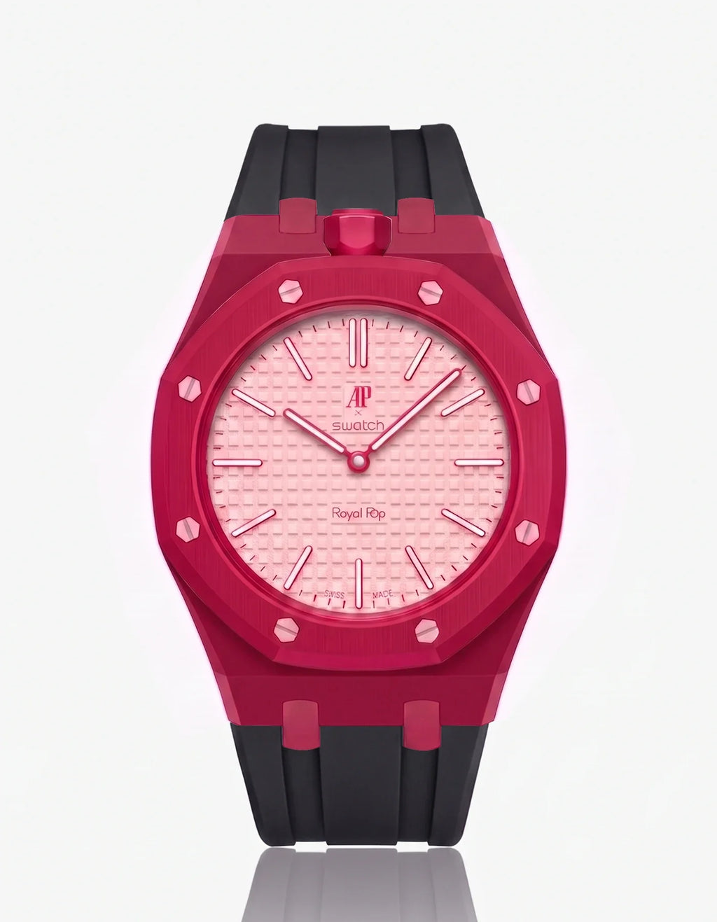 Rubber Strap & Case For AP x Swatch Royal Pop Otto Rosso