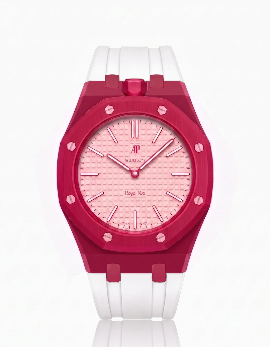 Rubber Strap & Case For AP x Swatch Royal Pop Otto Rosso