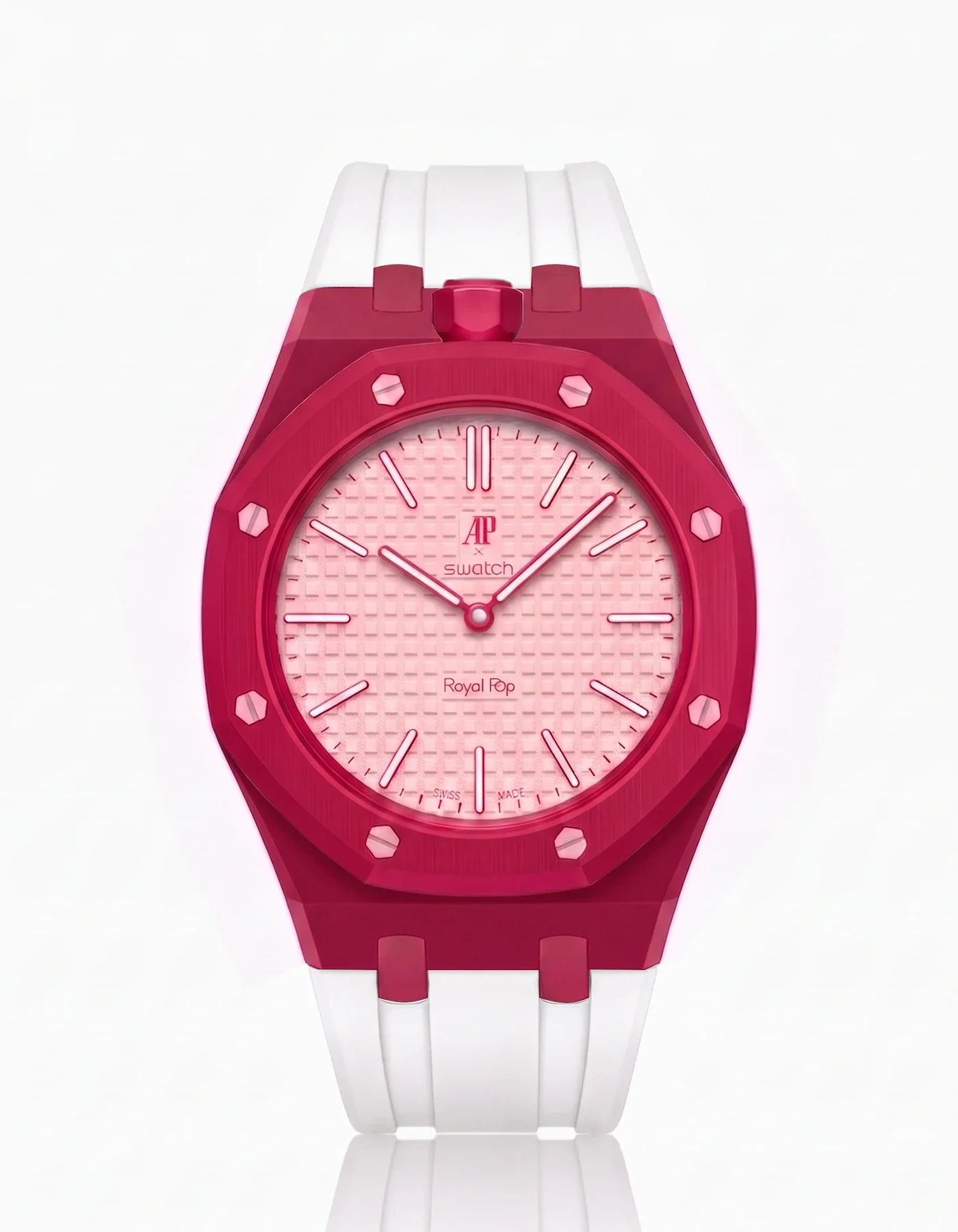 Rubber Strap & Case For AP x Swatch Royal Pop Otto Rosso