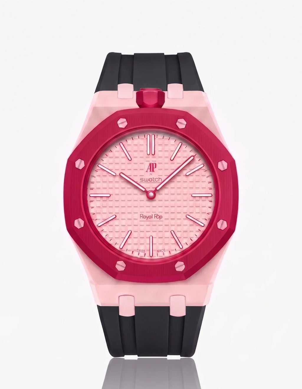Rubber Strap & Case For AP x Swatch Royal Pop Otto Rosso