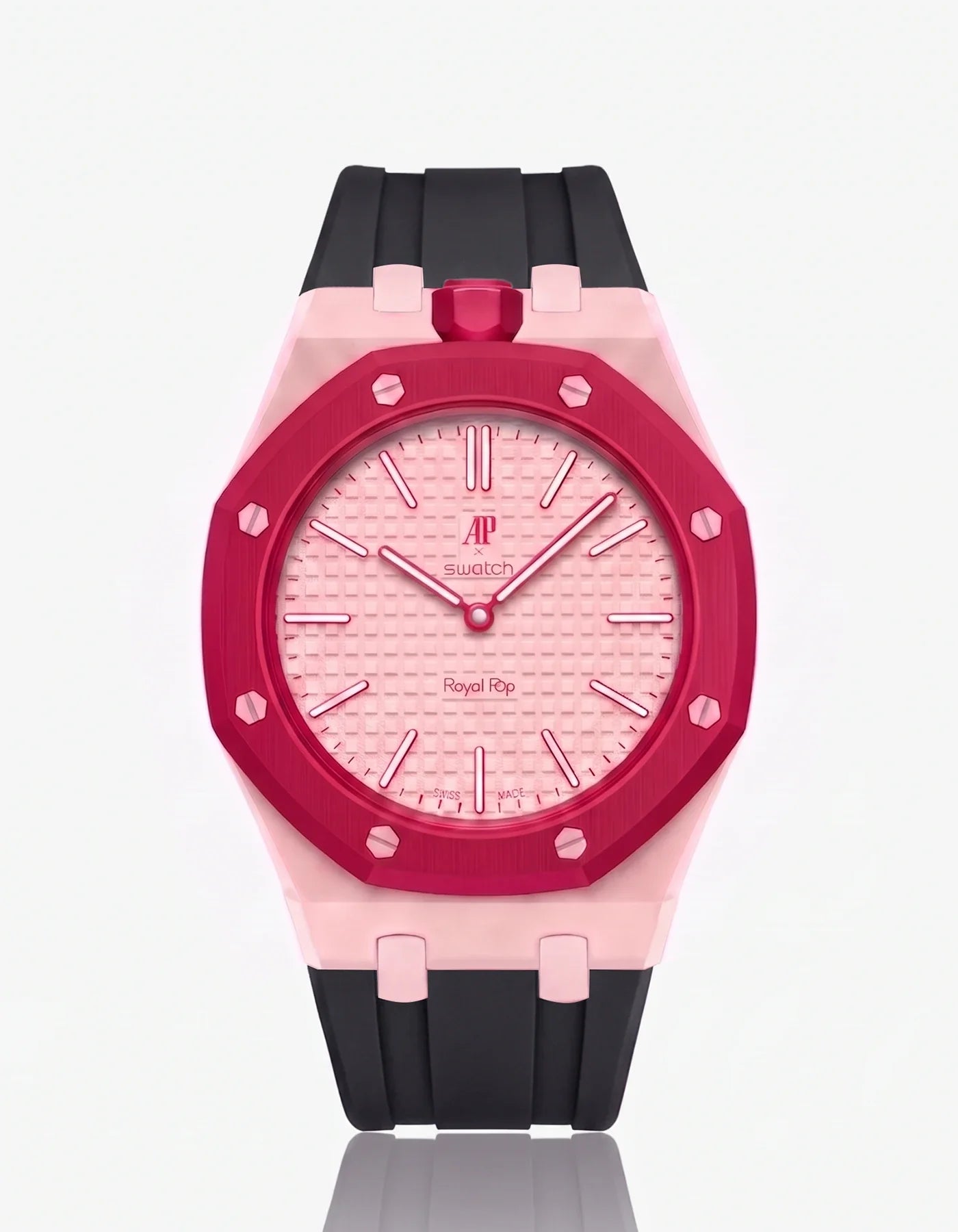 Rubber Strap & Case For AP x Swatch Royal Pop Otto Rosso