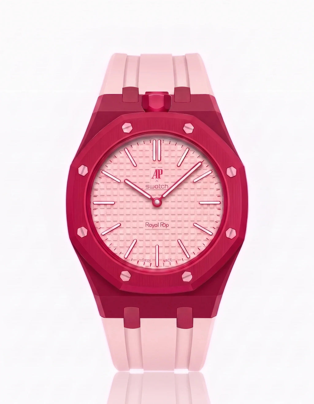 Rubber Strap & Case For AP x Swatch Royal Pop Otto Rosso