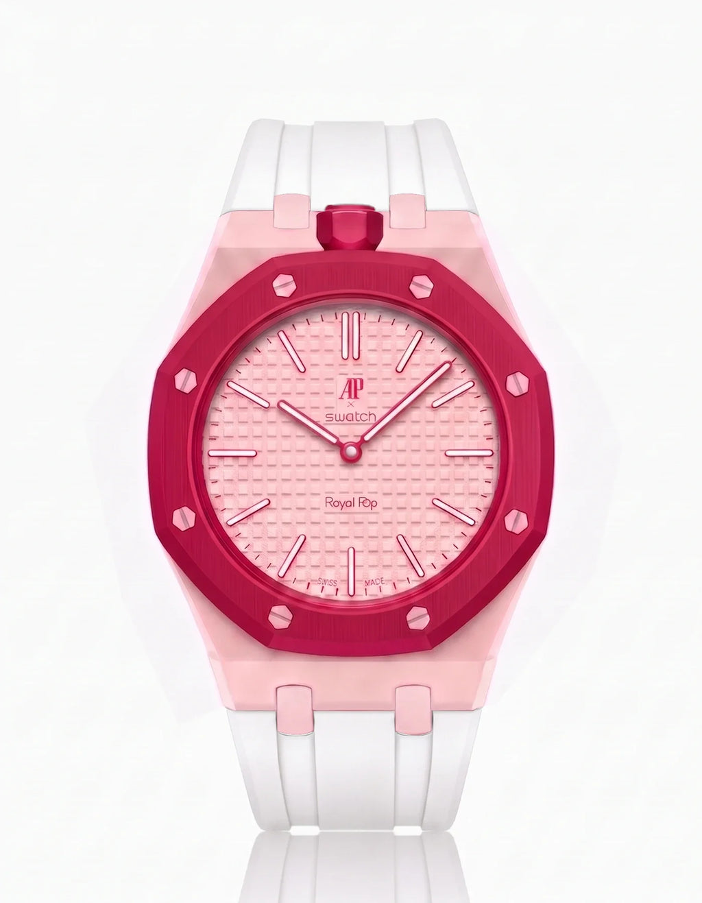 Rubber Strap & Case For AP x Swatch Royal Pop Otto Rosso