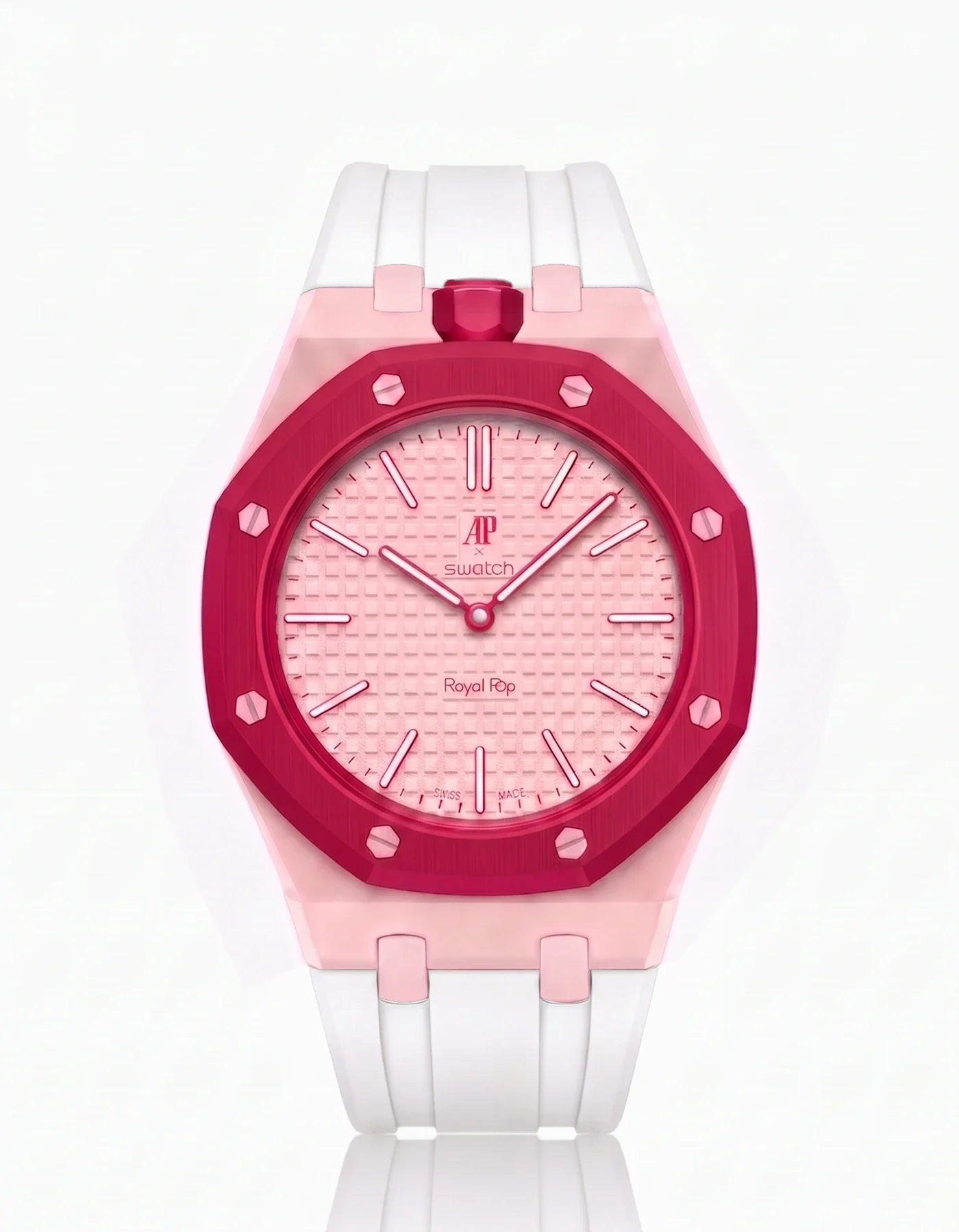 Rubber Strap & Case For AP x Swatch Royal Pop Otto Rosso